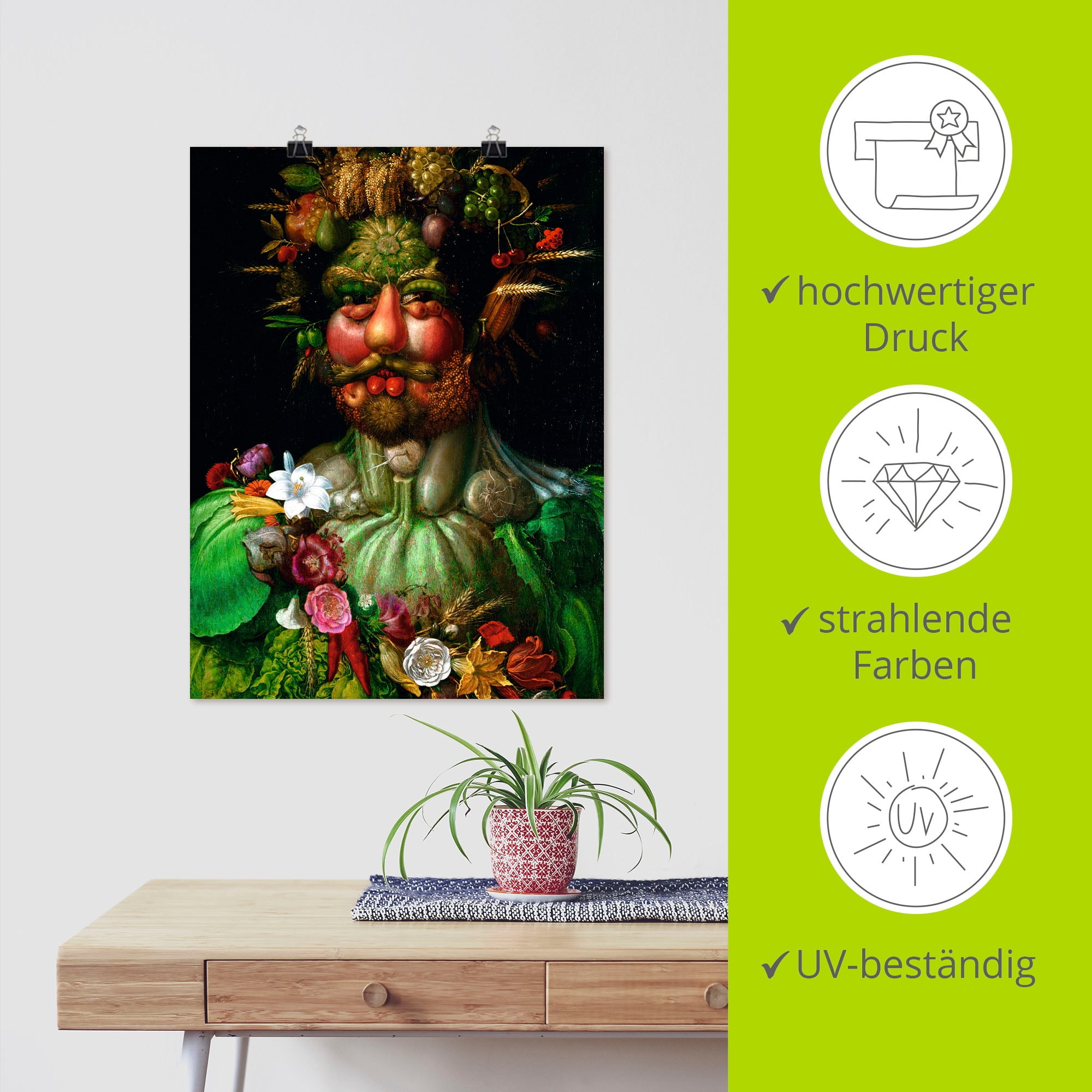 Artland Wandbild »Vertumnus (Kaiser Rudolf II.). 1590«, Porträts, (1 St.), als Leinwandbild, Poster in verschied. Größen