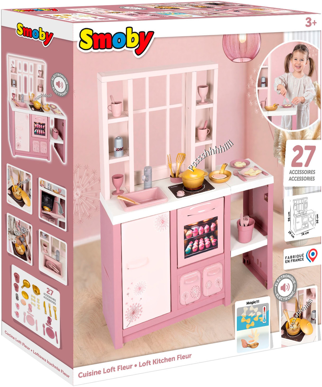 Smoby Spielküche »Loft Fleur mit Sound«, Made in Europe