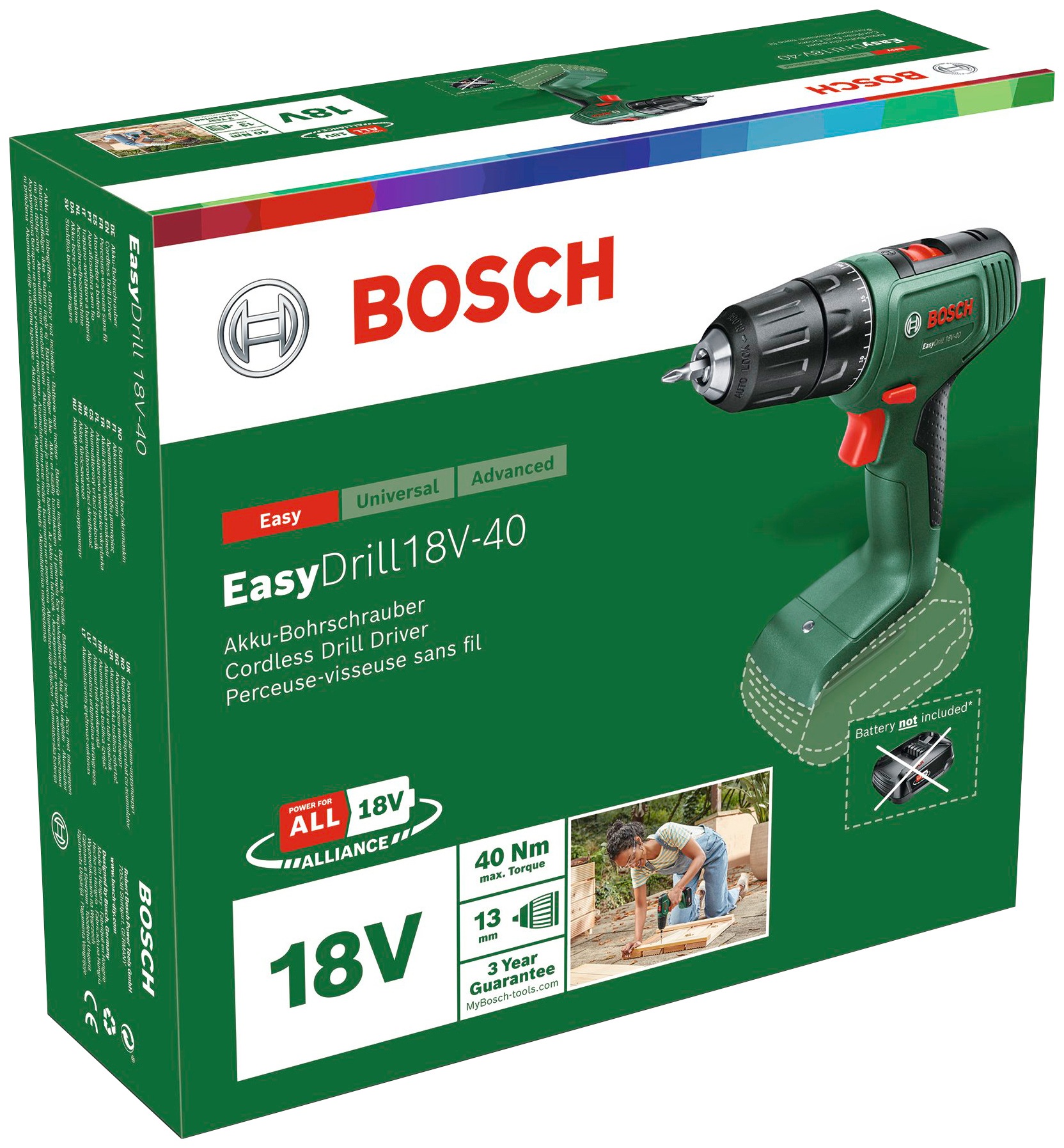 Bosch Home & Garden Akku-Bohrschrauber »EasyDrill 18V-40«, ohne Akku und Ladegerät, 18 Volt System