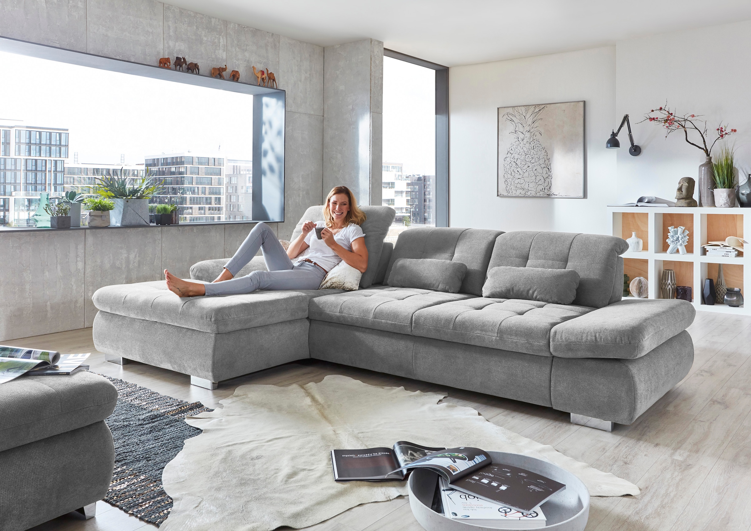Die PlanBar Ecksofa »MP-IN17004 L-Form«, wahlweise mit Funktion, Federkern