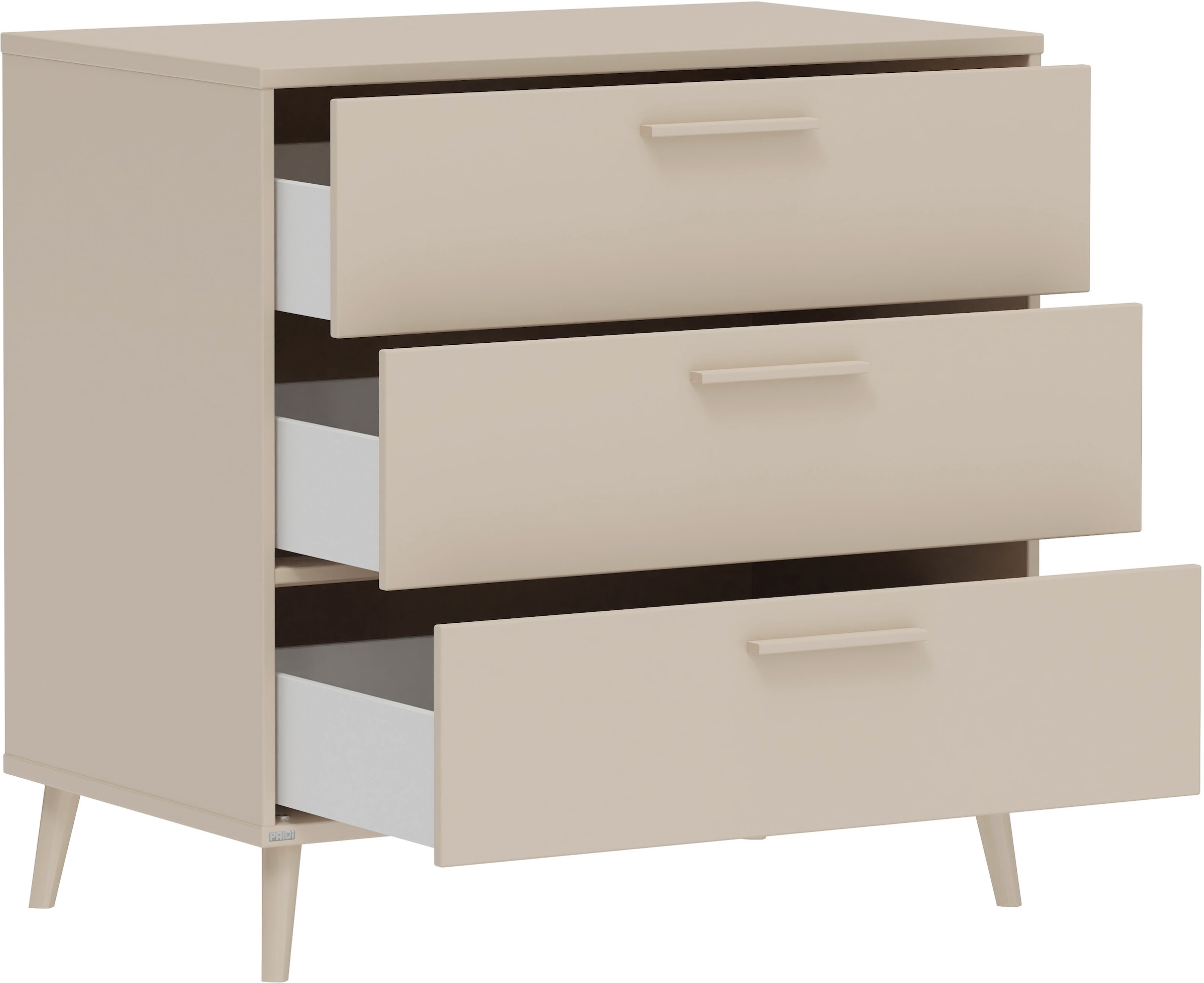 PAIDI Wickelkommode »EEFJE in Beige, 3 Schubladen mit Soft-Close, verschiedene Ausführungen« bis 50 kg langlebige Kommode, geprüfte Sicherheit, Wickeltisch aus Holz 95 cm