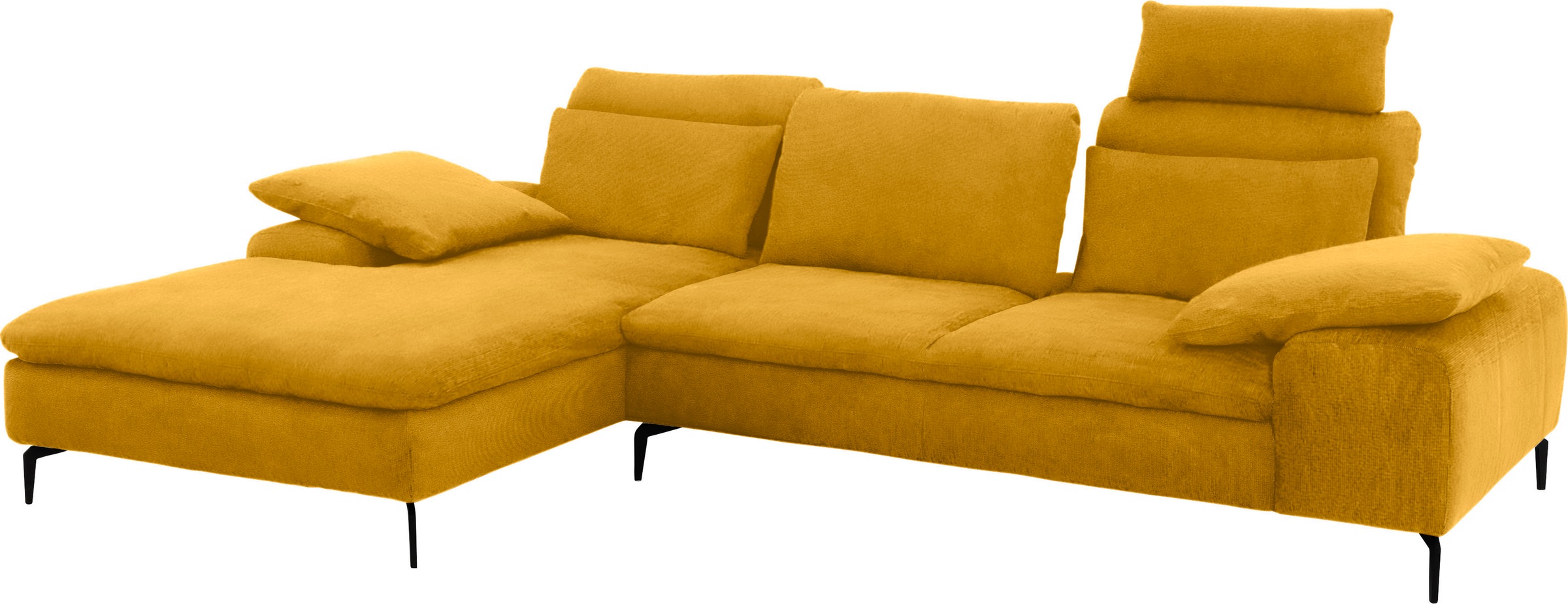 W.SCHILLIG Ecksofa »valentinoo, Designsofa, bequem, elegant und zeitlos, L-Form«, (Set), inklusive Hocker, mit Sitztiefenverstellung, Breite 299 cm