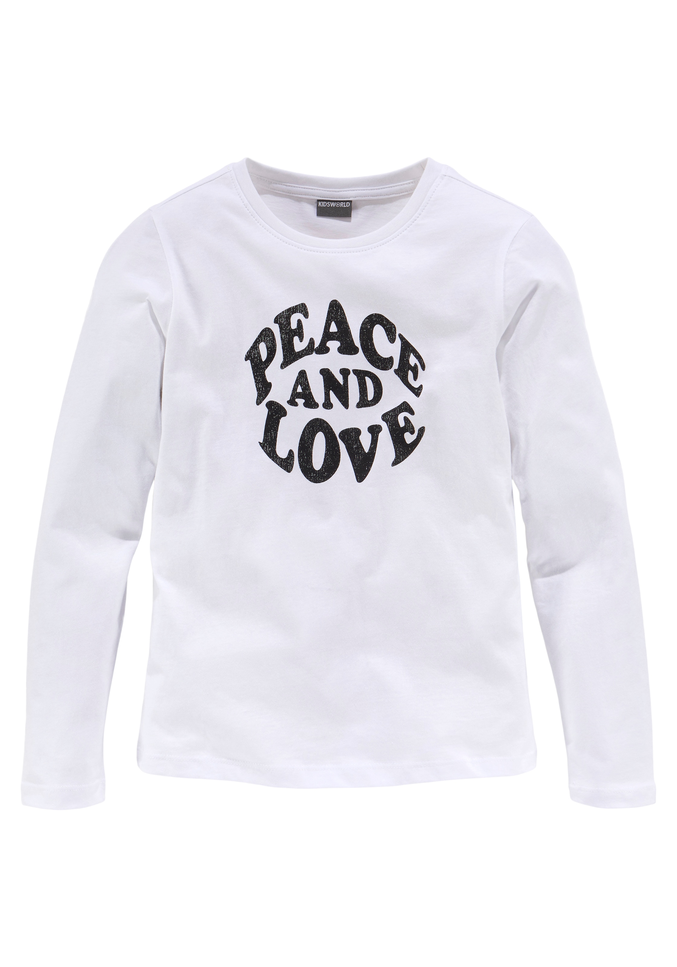 KIDSWORLD online Druck Langarmshirt »Peace and bei Love«, OTTO
