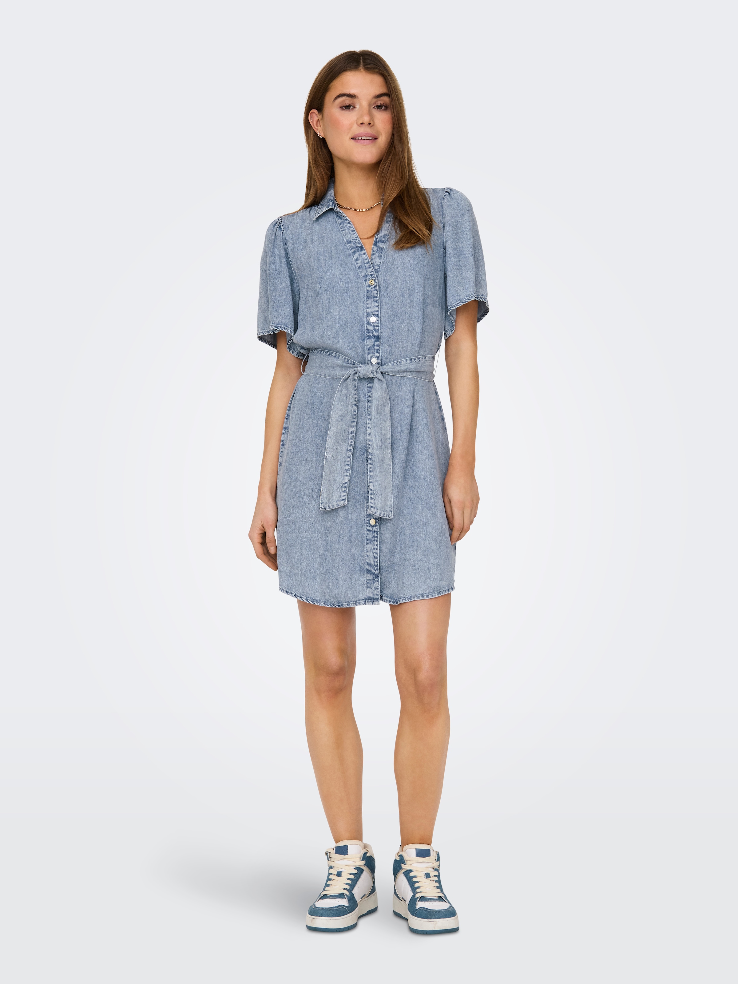 ONLY Jeanskleid »ONLHELENA SS BELTED DNM DRESS QYT« Viskose, regular fit