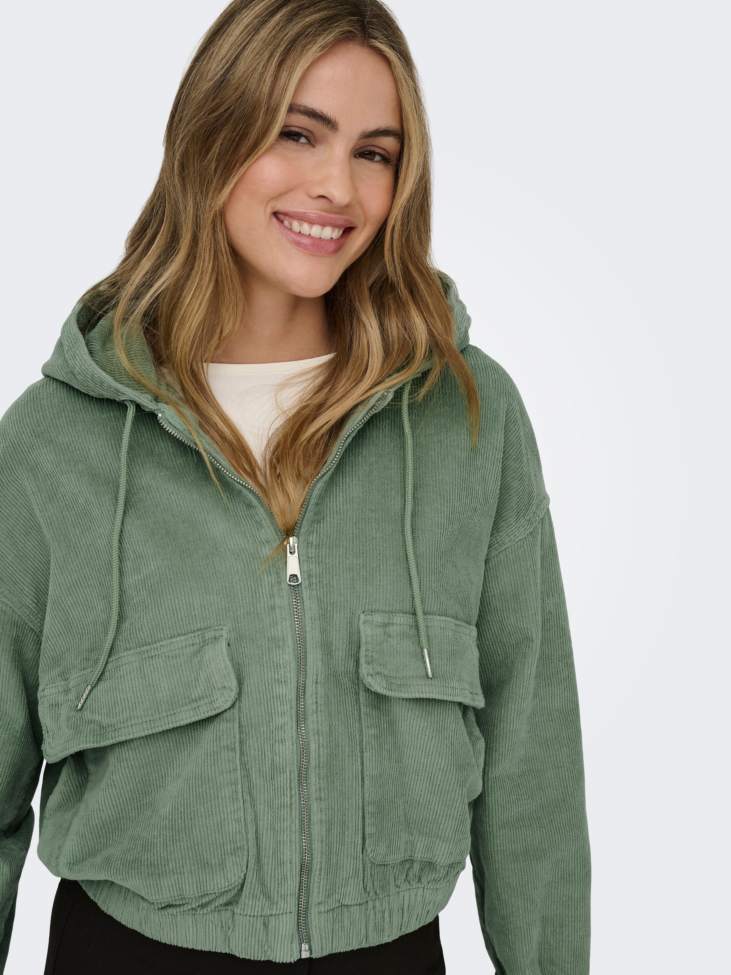 ONLY Cordjacke »ONLKENZIE L/S CORD JACKET PNT NOOS« mit Kapuze Baumwollmischung