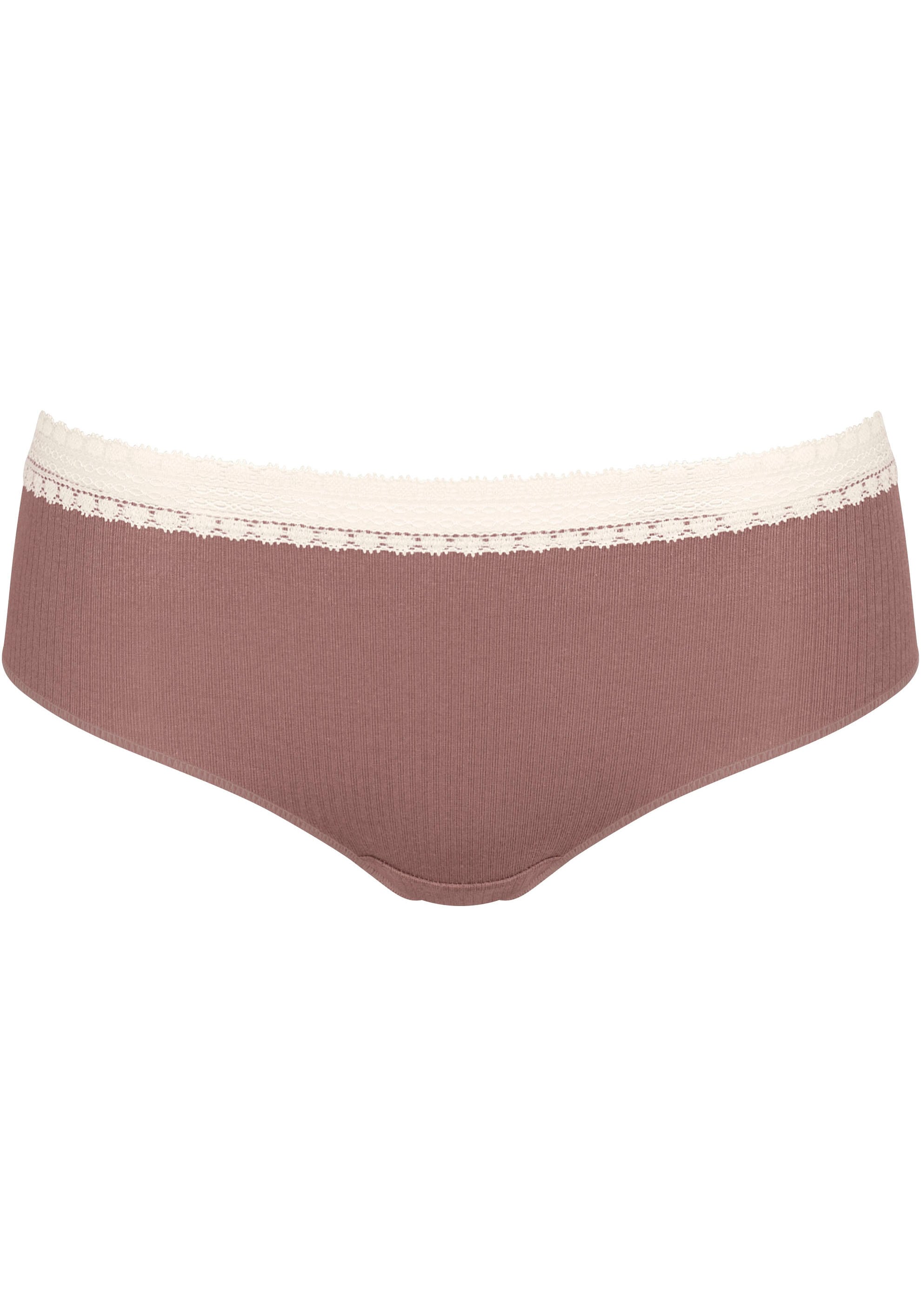 sloggi Slip »GO Ribbed R Hipster C2P«, (2er Pack), weiche Rippware mit Spitzenbesatz