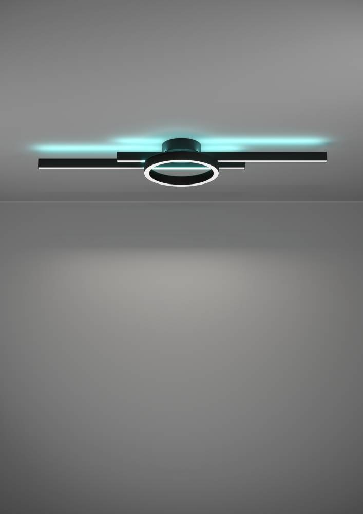 EGLO Deckenleuchte »AMANDOLO« LED-Modul 1 Stk. RGB | warmweiß - kaltweiß dimmbare Deckenlampe, Fernbedienung, Metall, RGB Backlight