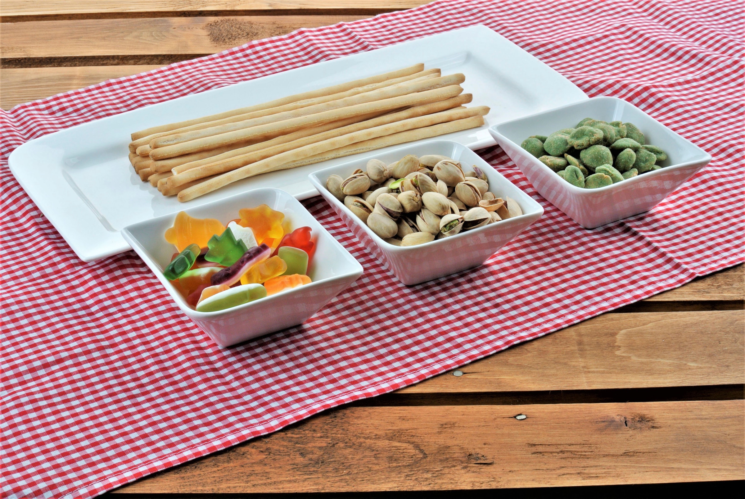 Retsch Arzberg Snackschale »FANTASTIC« 4 Stk. aus Porzellan außergewöhnliche eckige Form, Fine China Porzellan