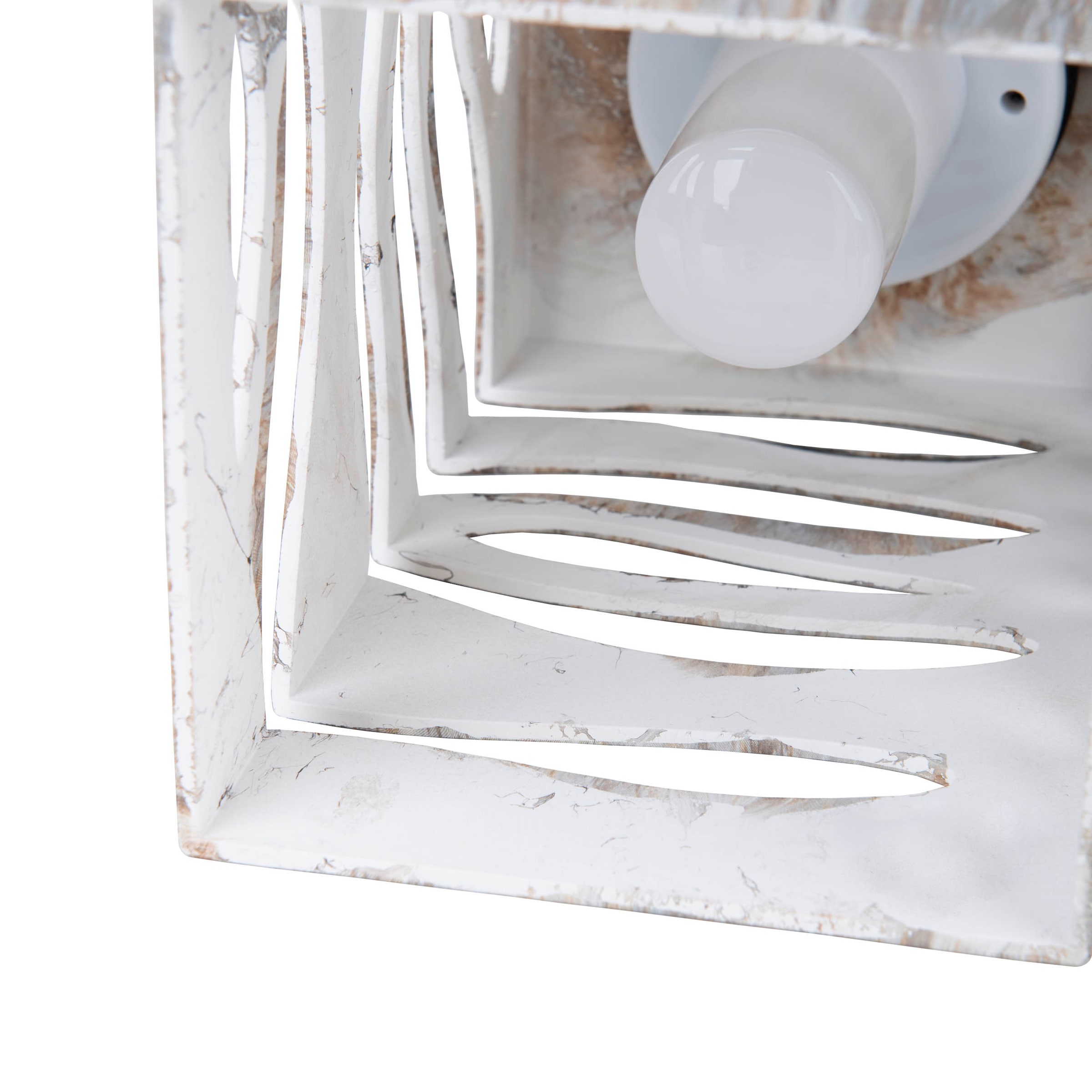 näve LED Solarleuchte »Hilda« LED-Modul 1 Stk. Warmweiß quadratisch, silber/beige Marmoroptik, Flammeneffekt, Dämmerungssensor