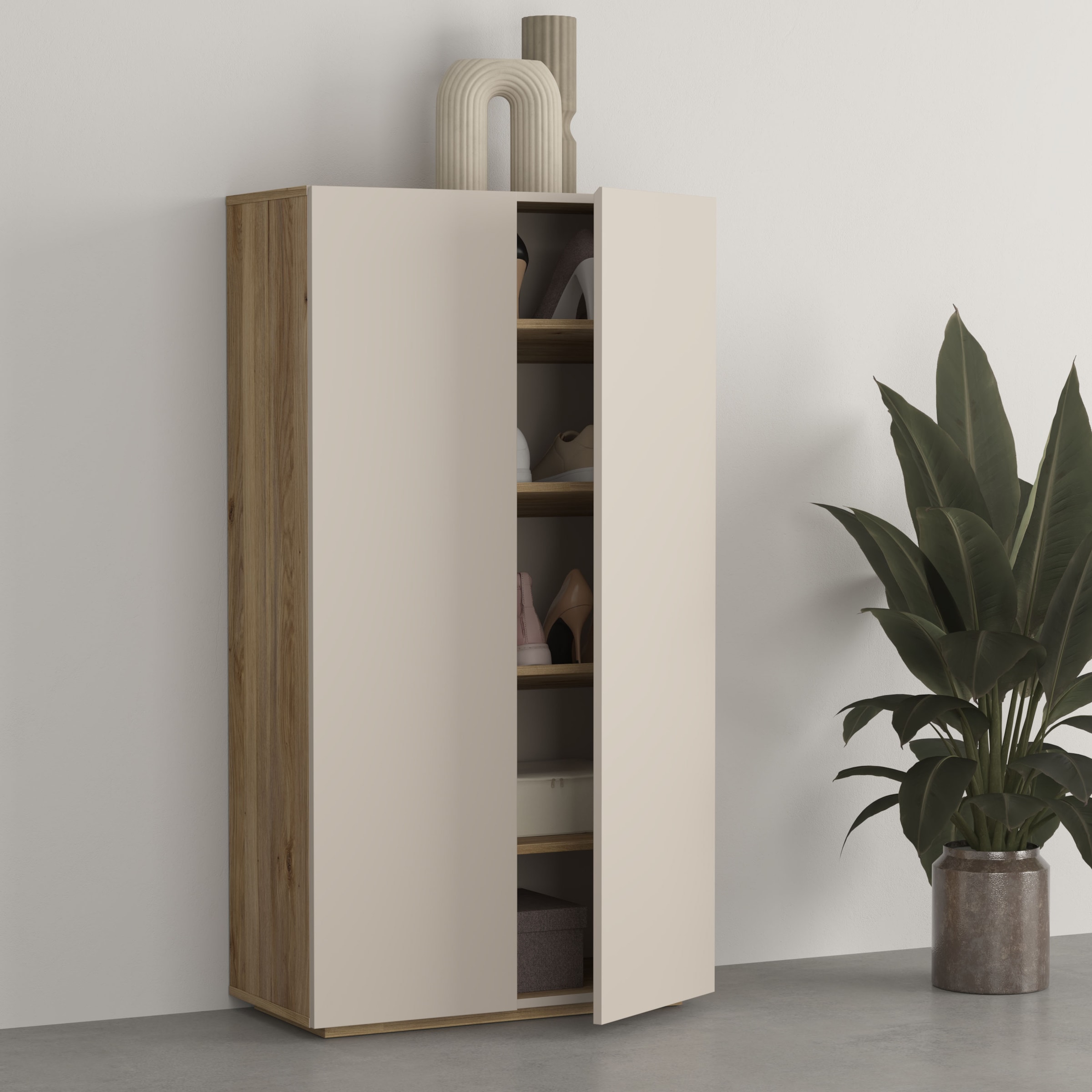 INOSIGN Schuhschrank »Criss moderner Griffloser Stauschrank, Allzweckschrank, Schuhkommode«, Mehrzweckschrank, Breite 70 cm, inclusive 4 verstellbare Einlegeböden