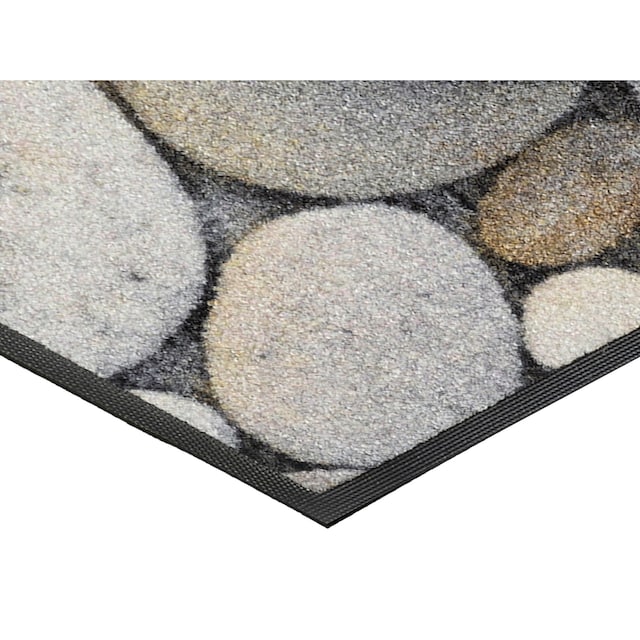 wash+dry by Kleen-Tex Fußmatte »Pebble Stones«, rechteckig, Schmutzfangmatte,  Motiv Kieselsteine, mit Spruch, rutschhemmend online bei OTTO