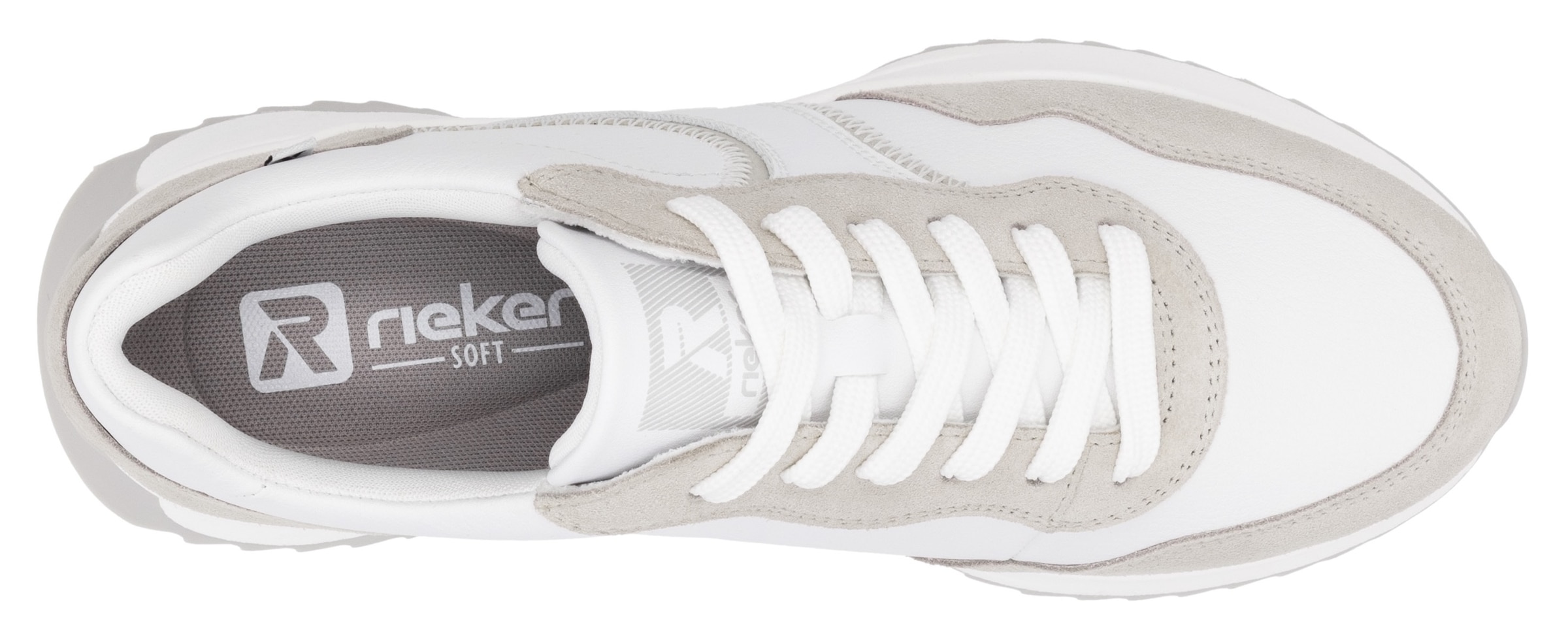 RIEKER Sport Keilsneaker, Schnürschuh, Halbschuh, Freizeitschuh mit Kontrastdetails