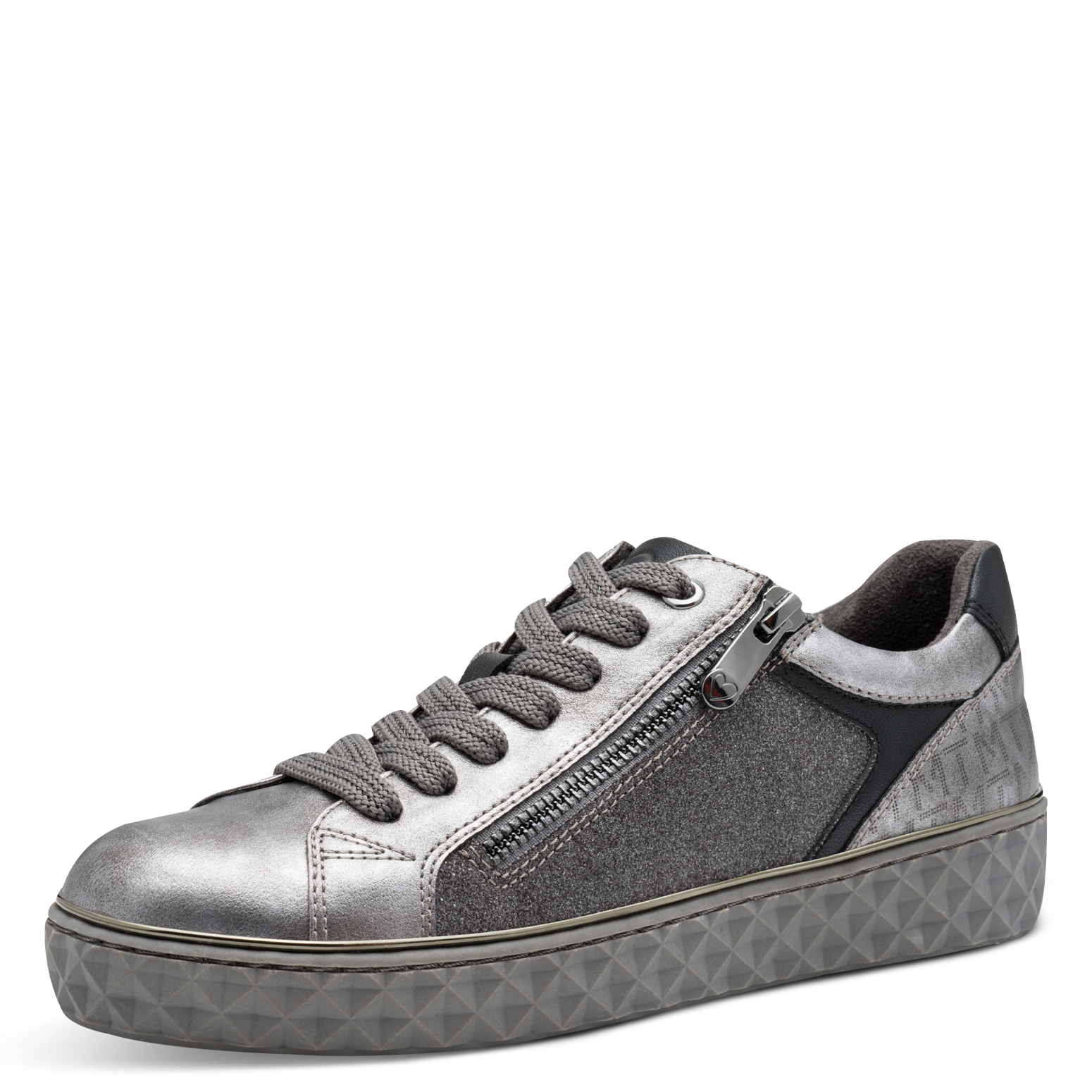 Marco Tozzi Damen Plateausneaker in silberfarben, Größe 41