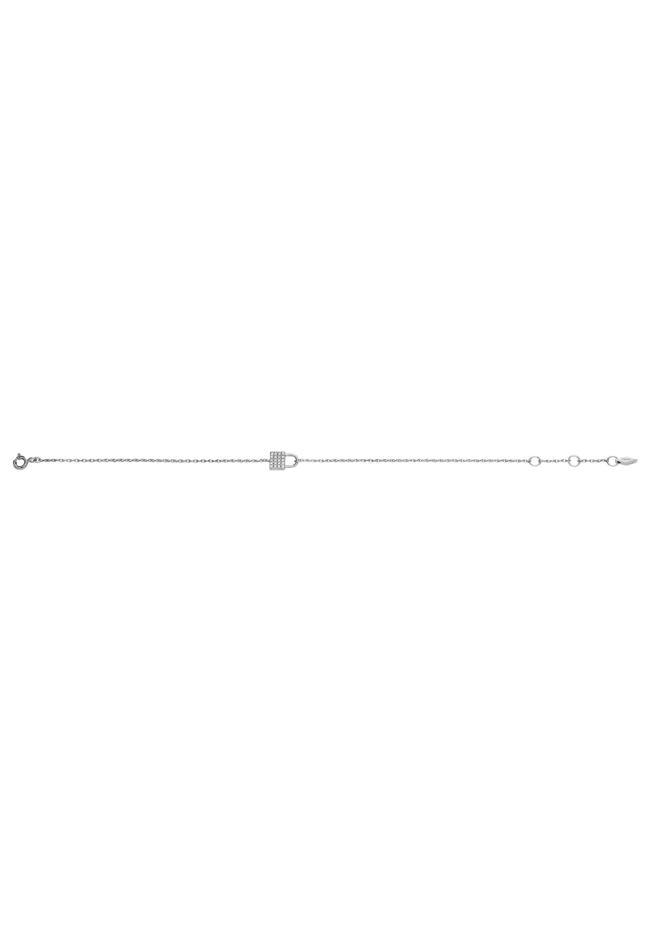 Fossil Armband »LOCK, JFS00625040«, mit Zirkonia (synth.)