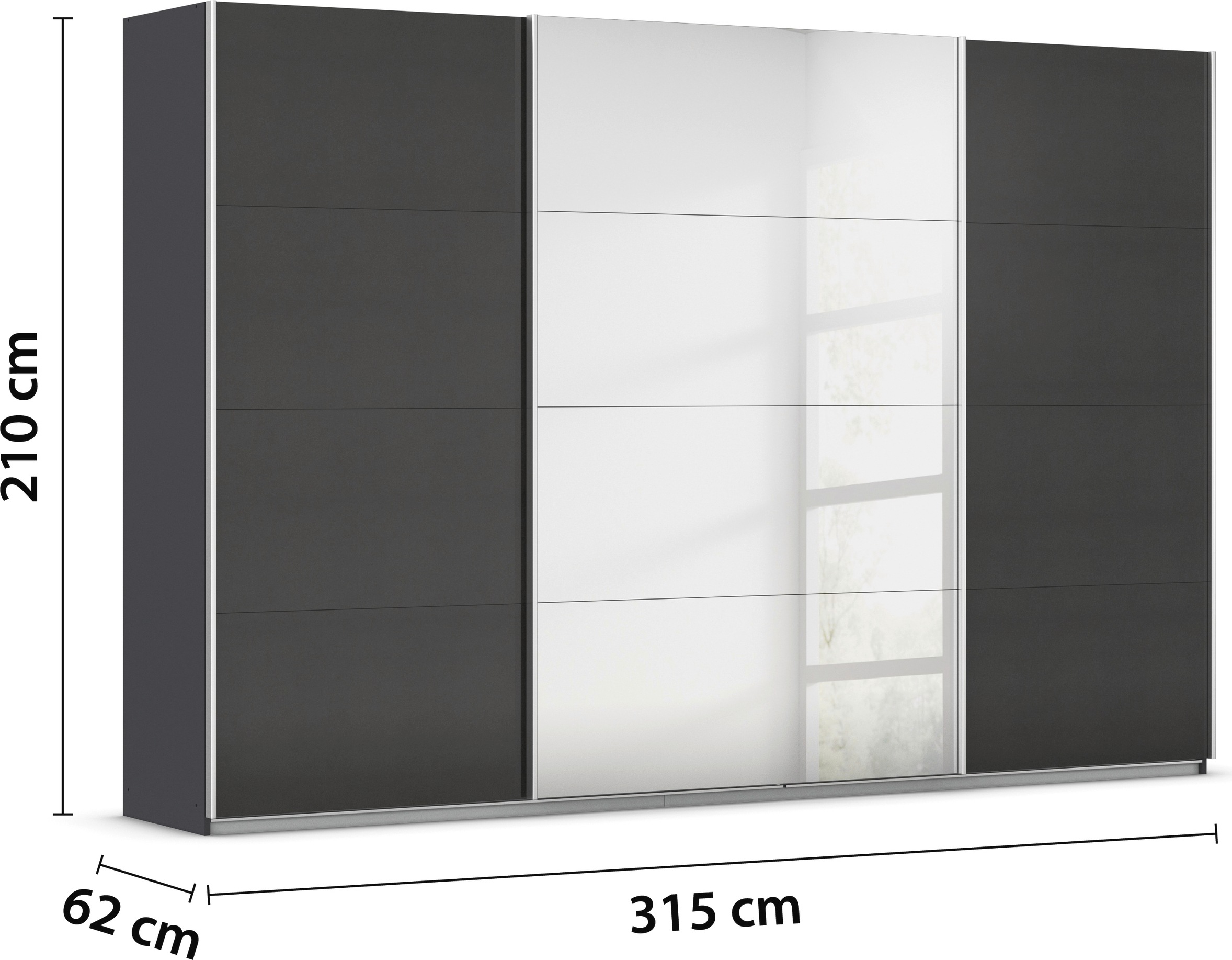 rauch Schwebetürenschrank »Kleiderschrank Schrank Garderobe AGORDO«, Top Innenausstattung, in 4 Breiten und 2 Höhen MADE IN GERMANY