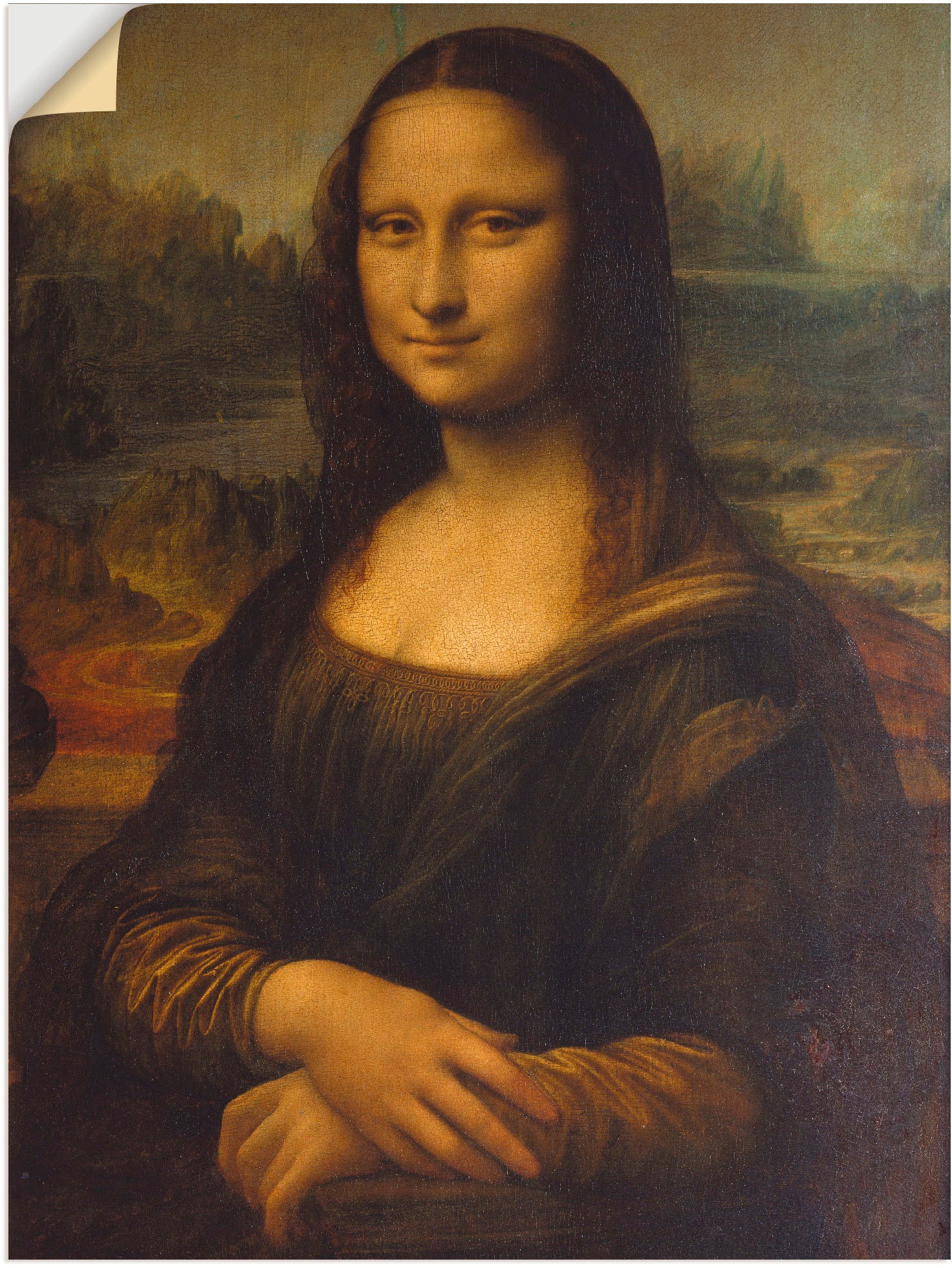 Artland Wandbild »Mona Lisa. Um 1503«, Porträts, (1 St.), in vielen Größen & Produktarten -Leinwandbild, Poster, Wandaufkleber / Wandtattoo auch für Badezimmer geeignet