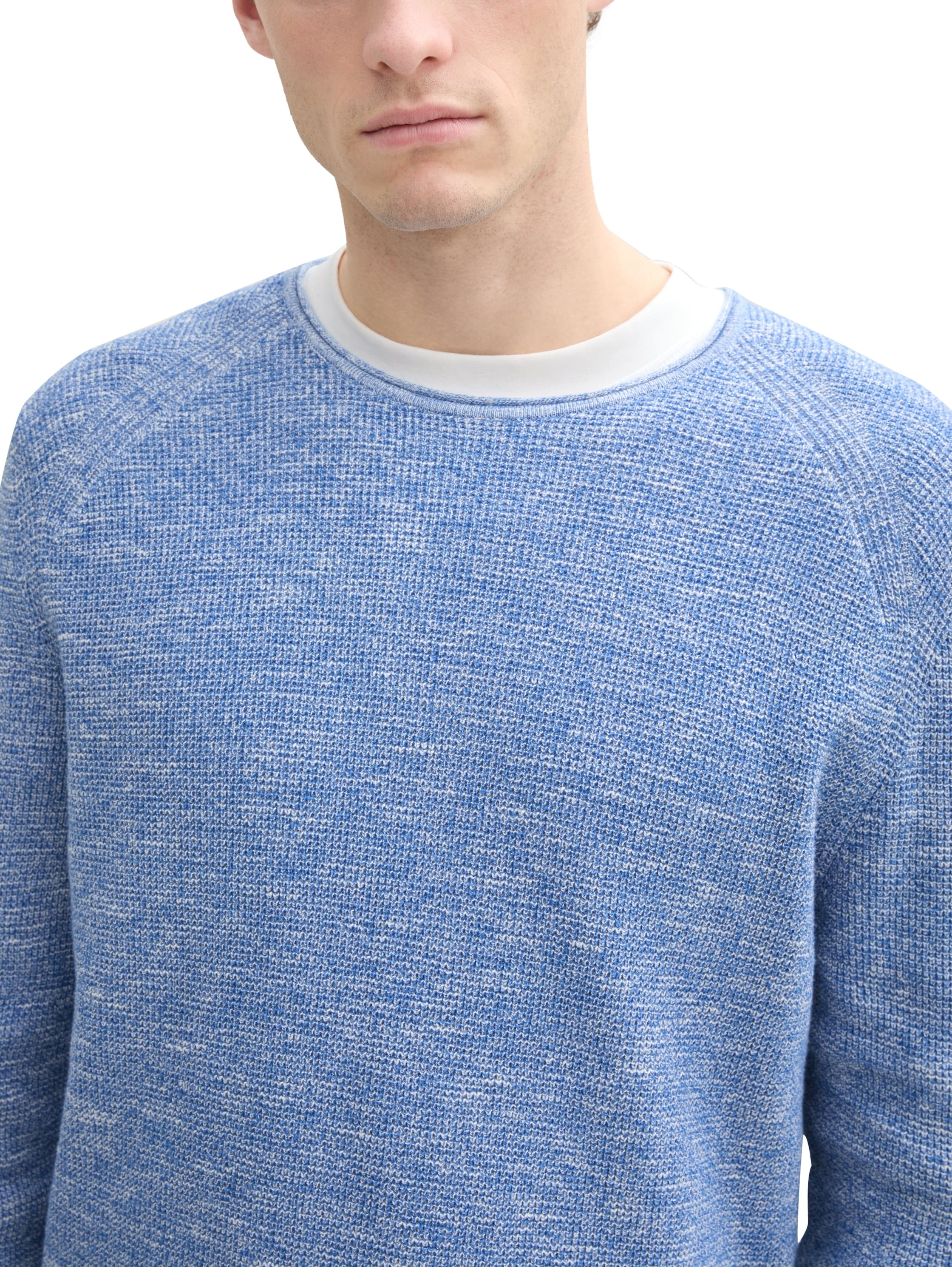 TOM TAILOR Rundhalspullover, in Melange Optik