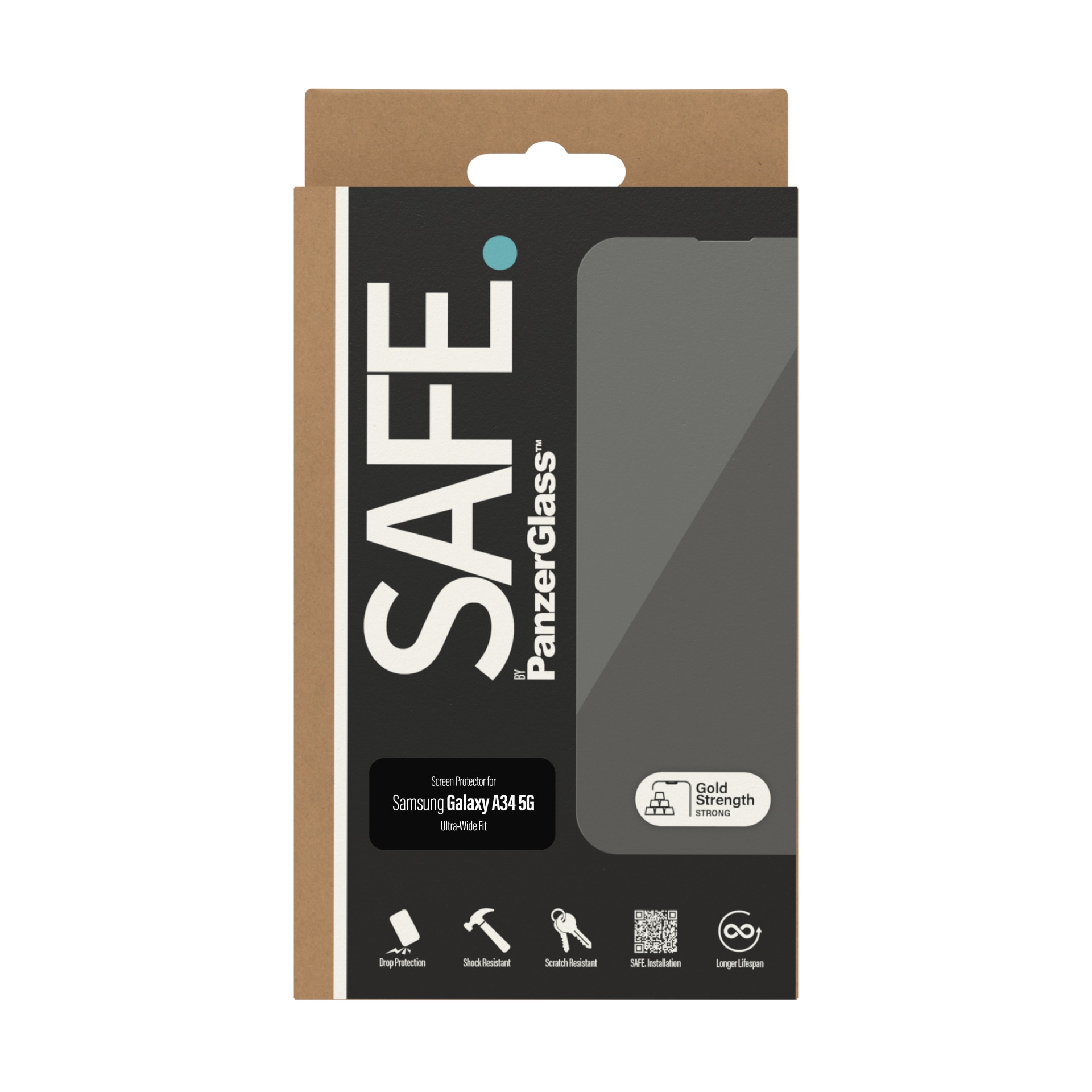 SAFE by PanzerGlass Displayschutzglas »Screen Protector Ultra Wide Fit«, für Samsung Galaxy A34 5G, (1 St.), Bildschirmschutz, Displayschutzfolie,Einfach anbringen,kratz-&stoßfest