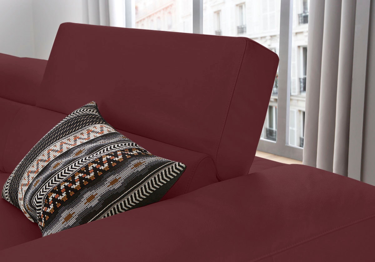 W.SCHILLIG Ecksofa »piedroo, Designsofa mit tollem Sitzkomfort, bequem, L-Form«, Kopfteilverstellung, wahlweise mit Sitztiefenverstellung, Breite 343cm
