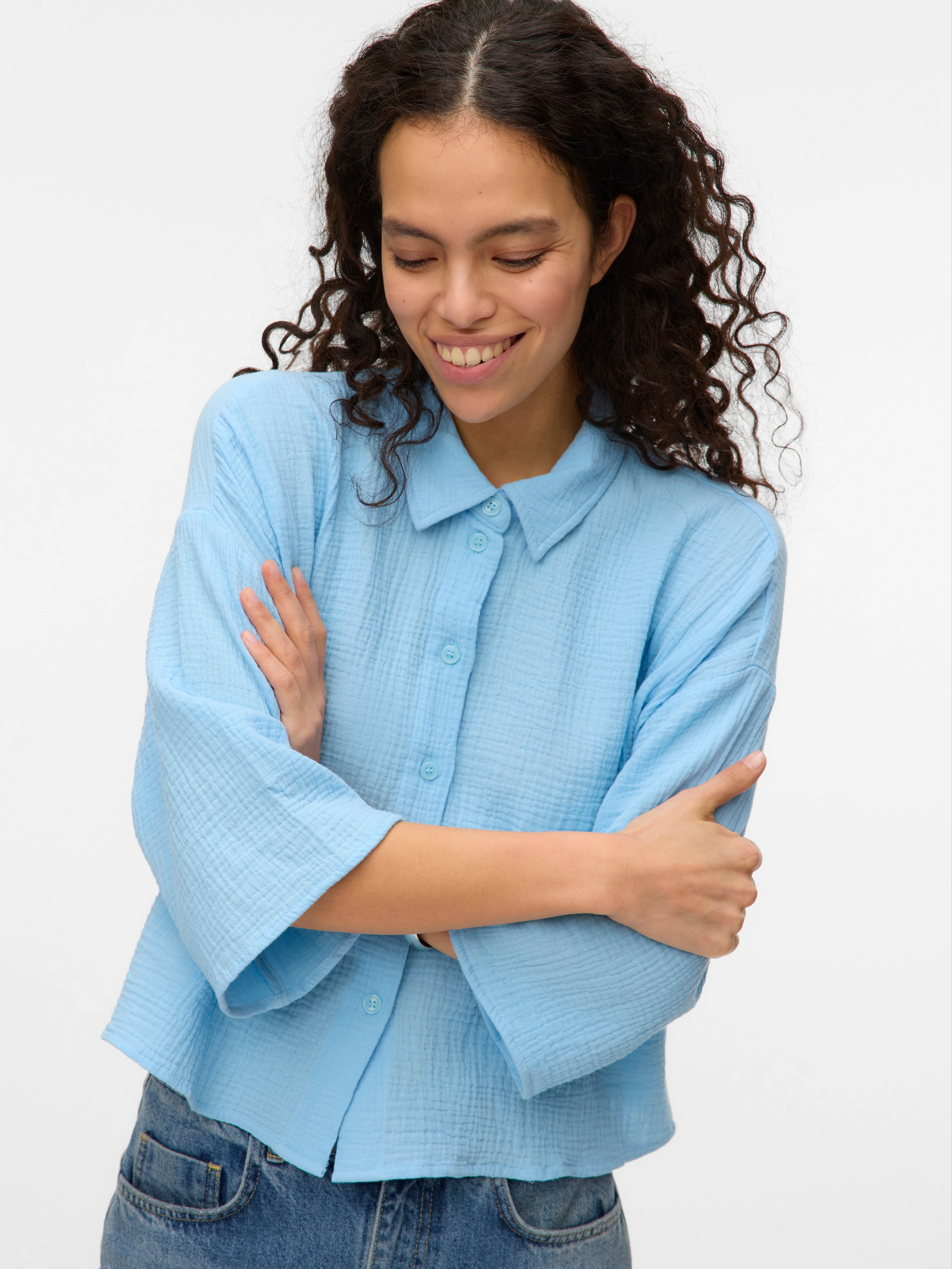 Vero Moda Hemdbluse »VMNATALI CROP SHIRT WVN NOOS«