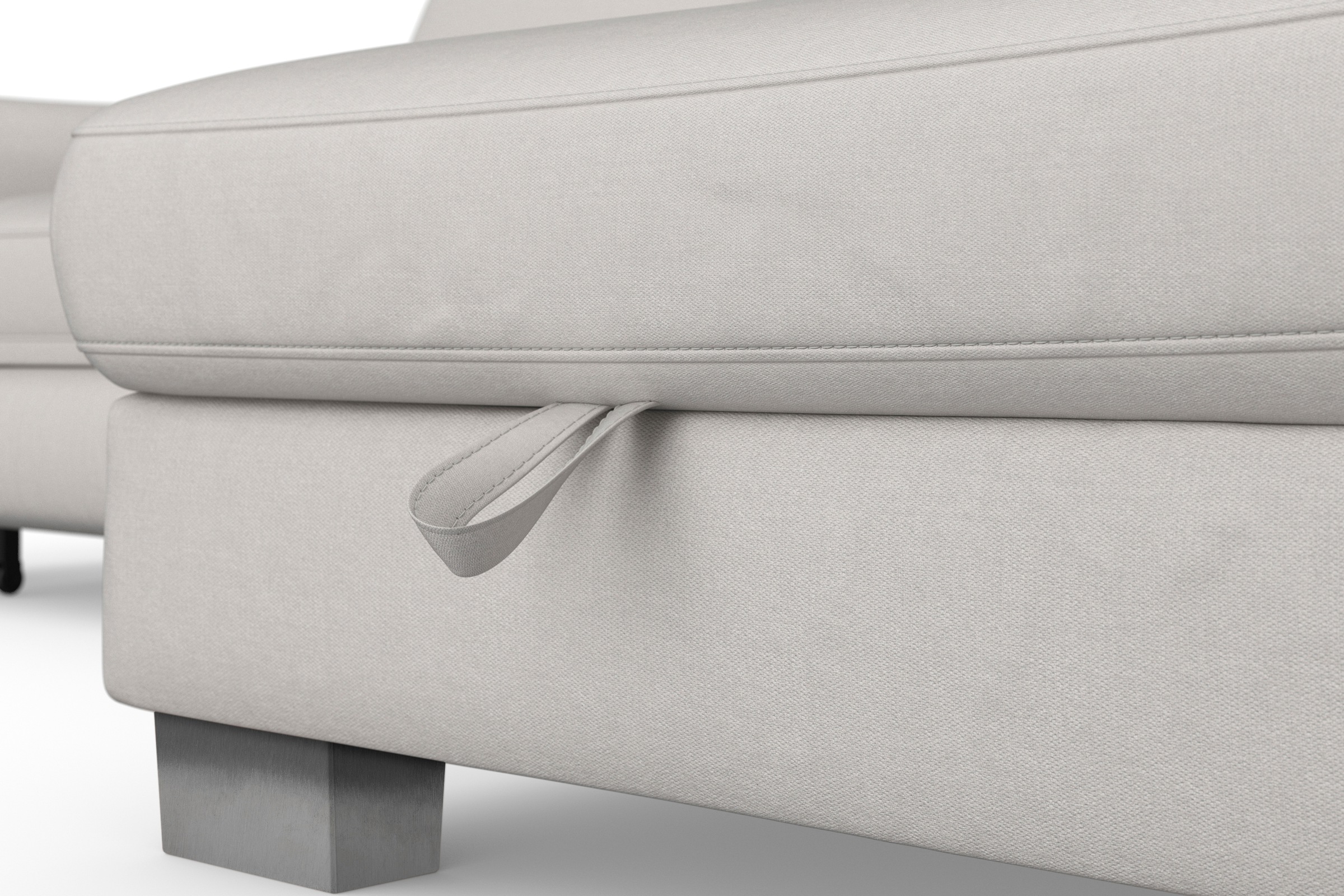 sit&more Ecksofa »Dundee L-Form«, mit Federkern und Edelstahlfüßen, wahlweise mit Kopfteilverstellung