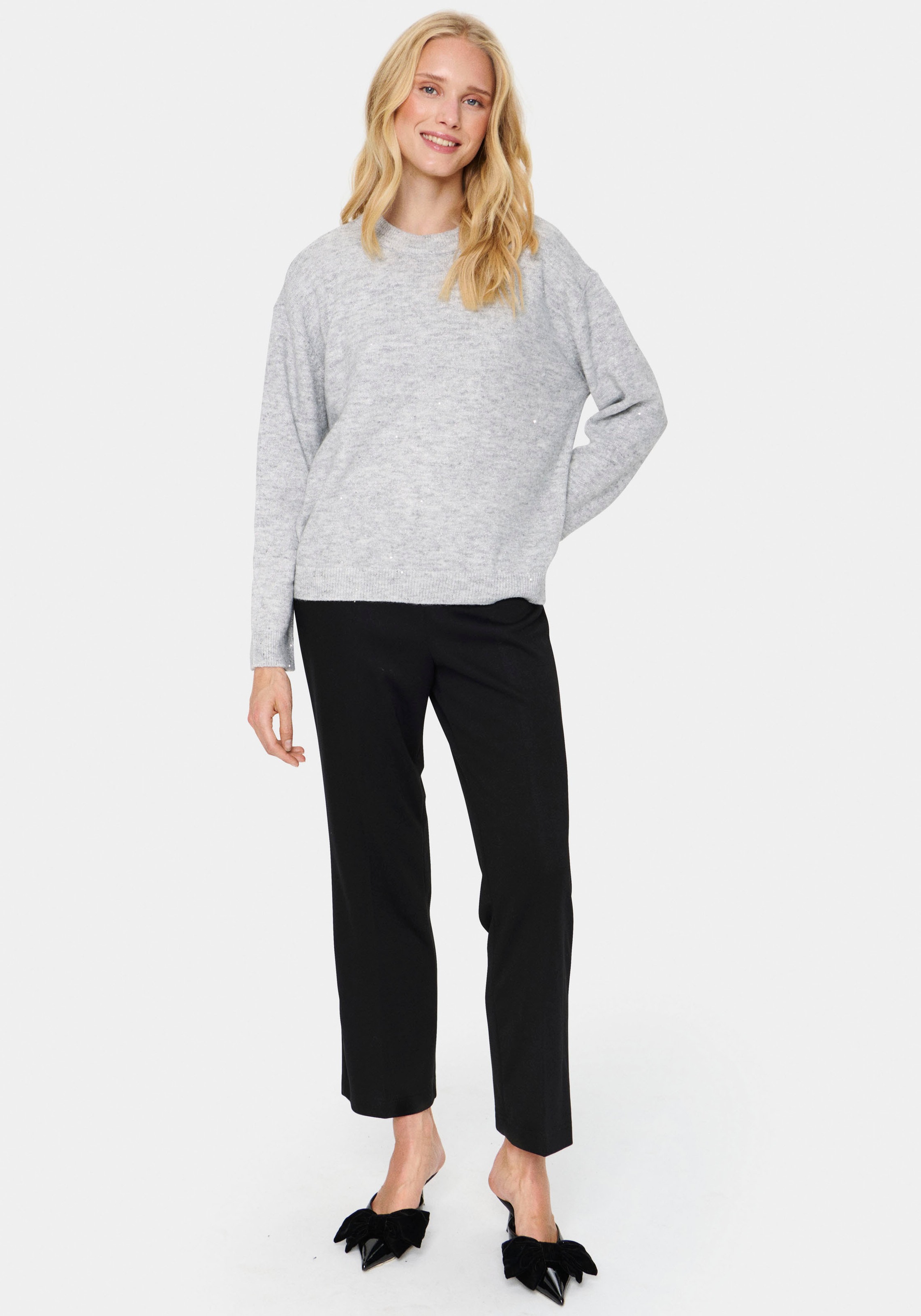 Saint Tropez Strickpullover »HayaSZ Pullover«, mit Glitzereffekt