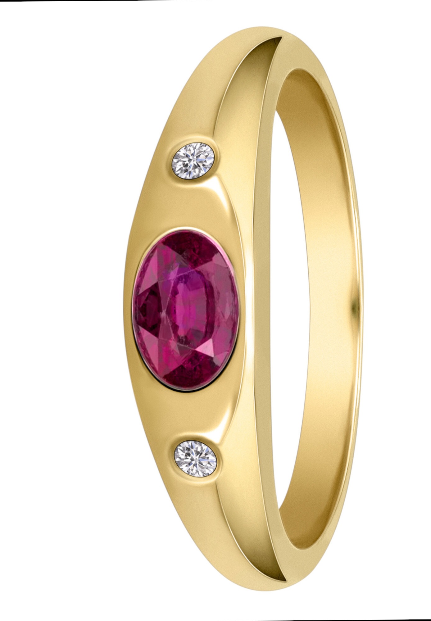ONE ELEMENT Diamantring »0,03 ct Diamant Brillant Rubin Ring aus 585 Gelbgold«