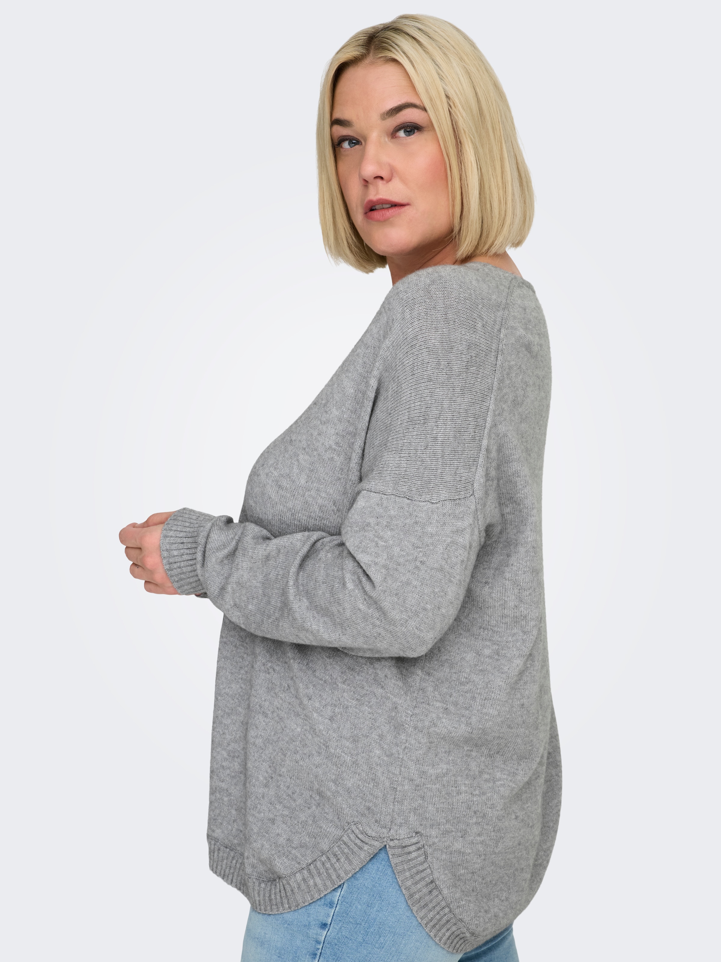 ONLY CARMAKOMA V-Ausschnitt-Pullover »CARMARGARETA LS PULLOVER KNT NOOS« Viskosemischung, regular fit