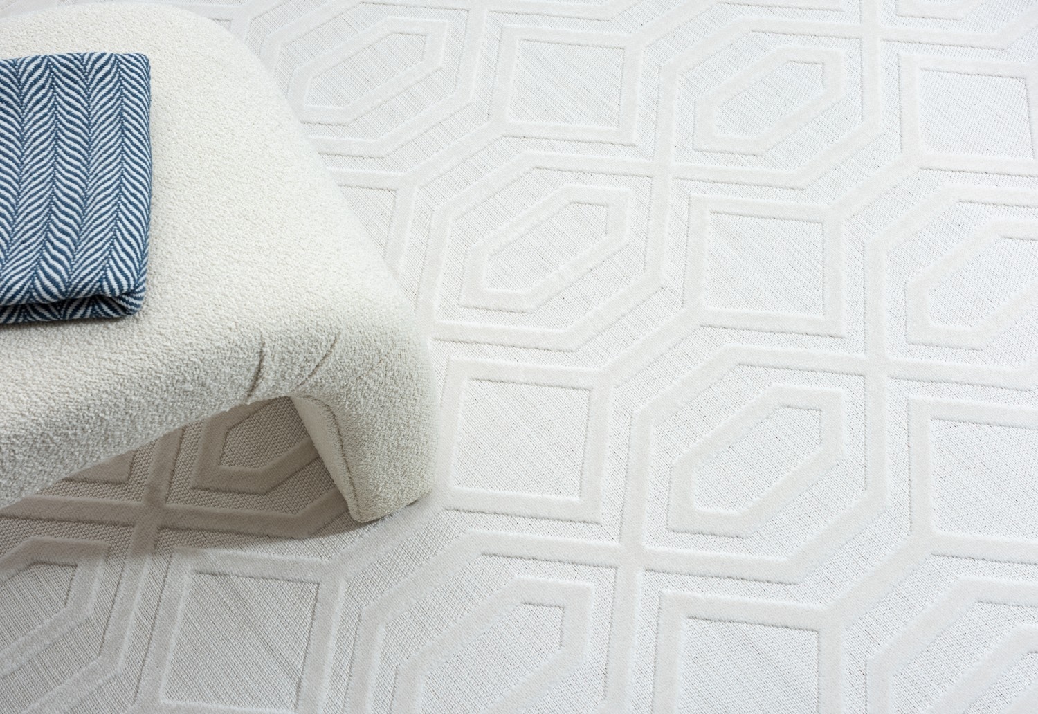 Myflair Möbel & Accessoires Teppich »Haven, LAGERRÄUMUNG!« rechteckig 8 mm Höhe Rauten Motiv, Hoch-Tief Effekt, Outdoor geeignet, Balkon, Terrasse