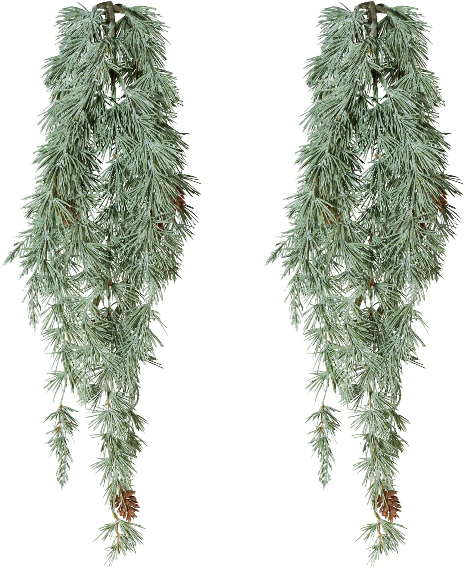 Creativ deco Winterliche Kunstpflanze »Weihnachtsdeko«, Hängezweig im 2er Set
