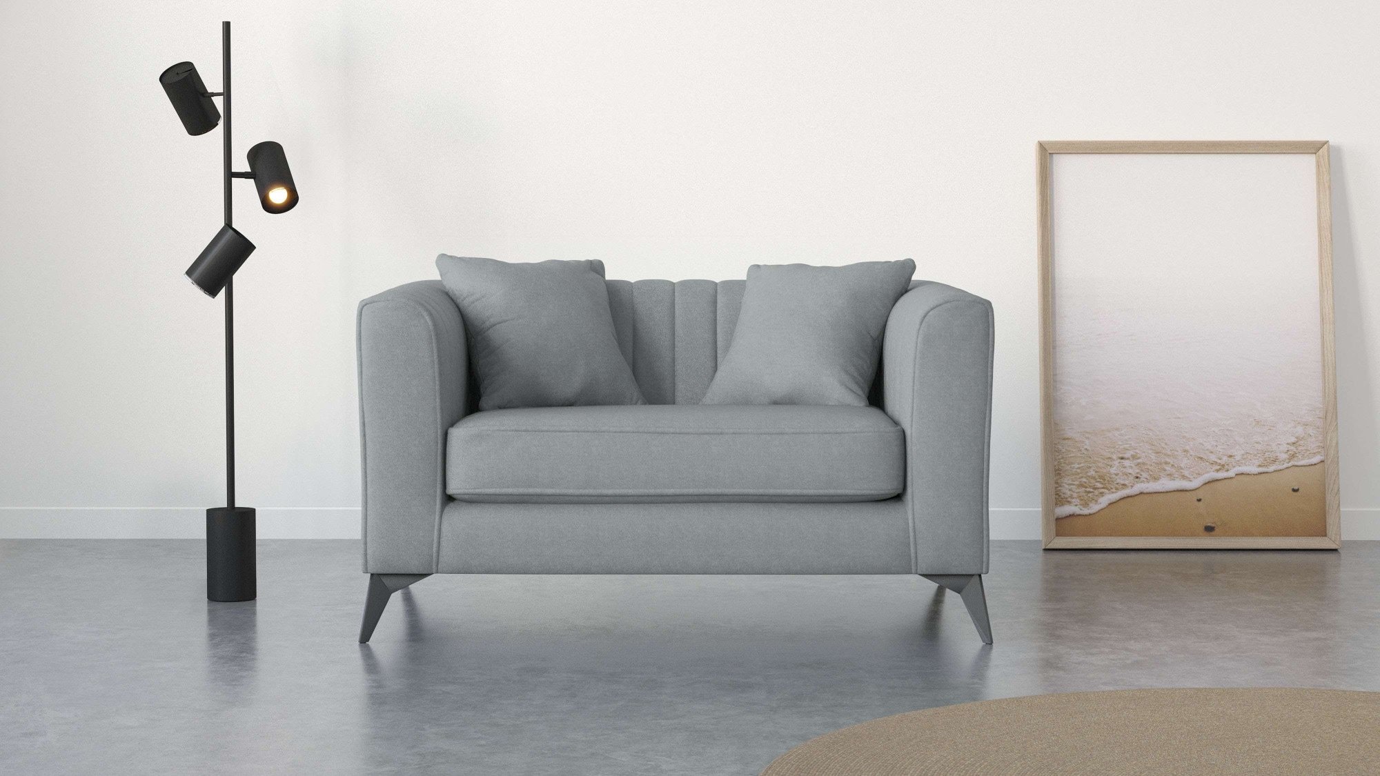 Loveseat »MATTHEW  B/T/H: 130/86/74 cm Sessel«, incl. Zierkissen, feine Steppung im...