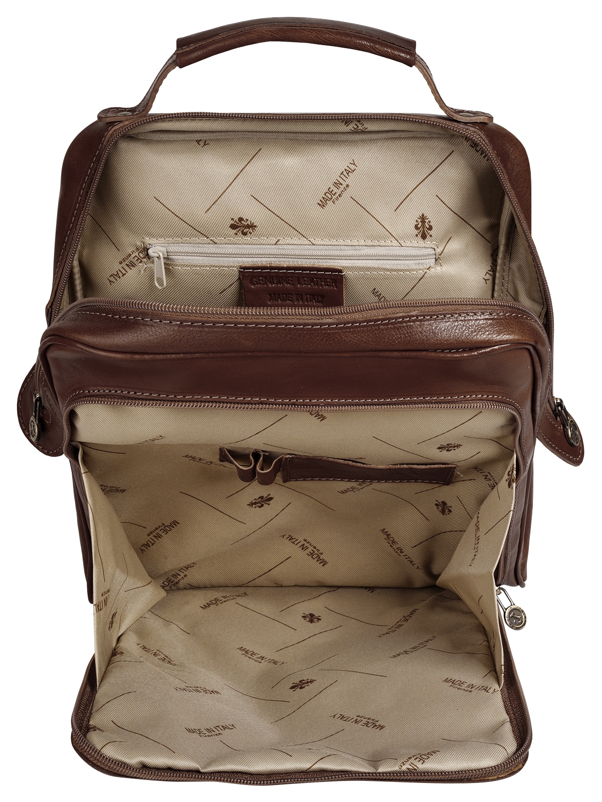 Piké Cityrucksack, echt Leder, Made in Italy