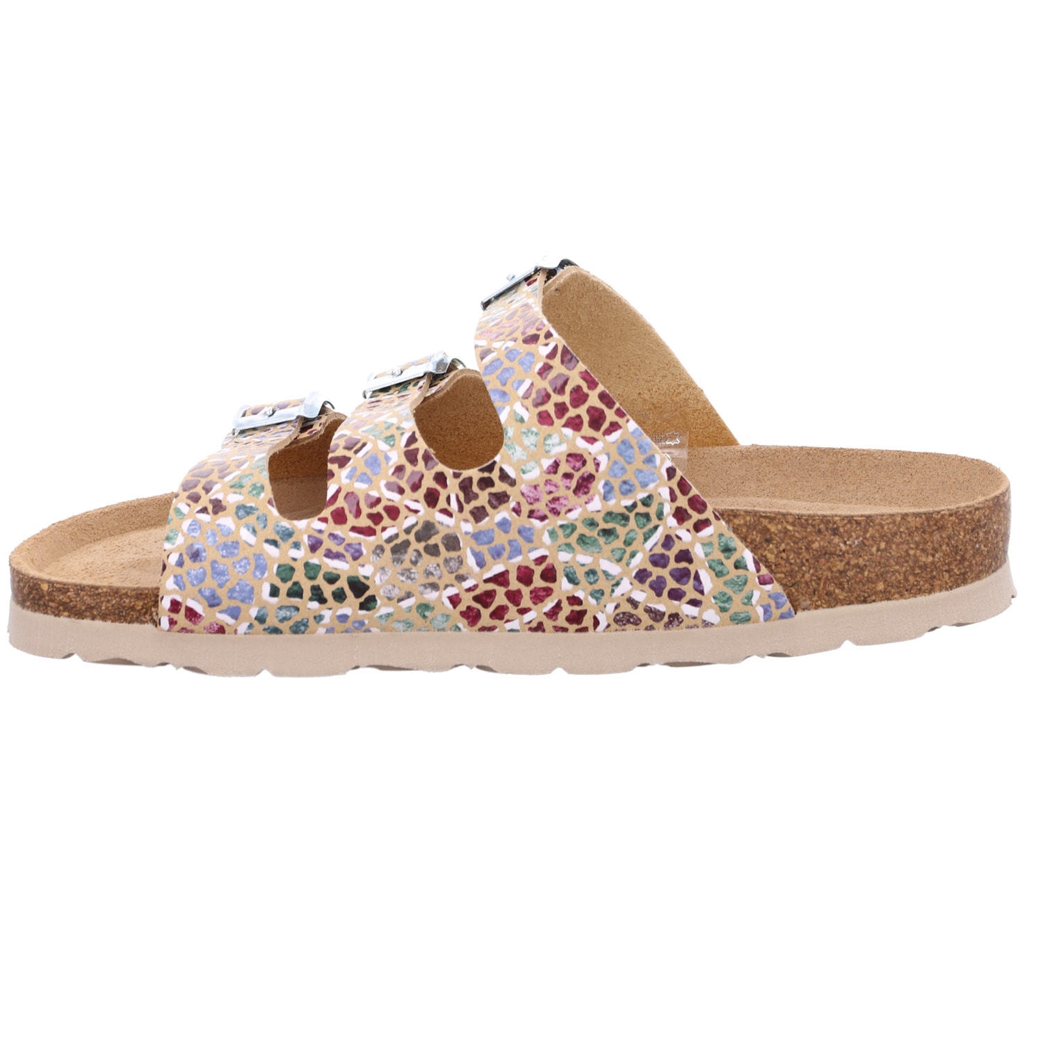 Rohde Pantolette »Alba«  Sommerschuh, Schlappen, Hausschuh mit buntem Druck, G-Weite = weit