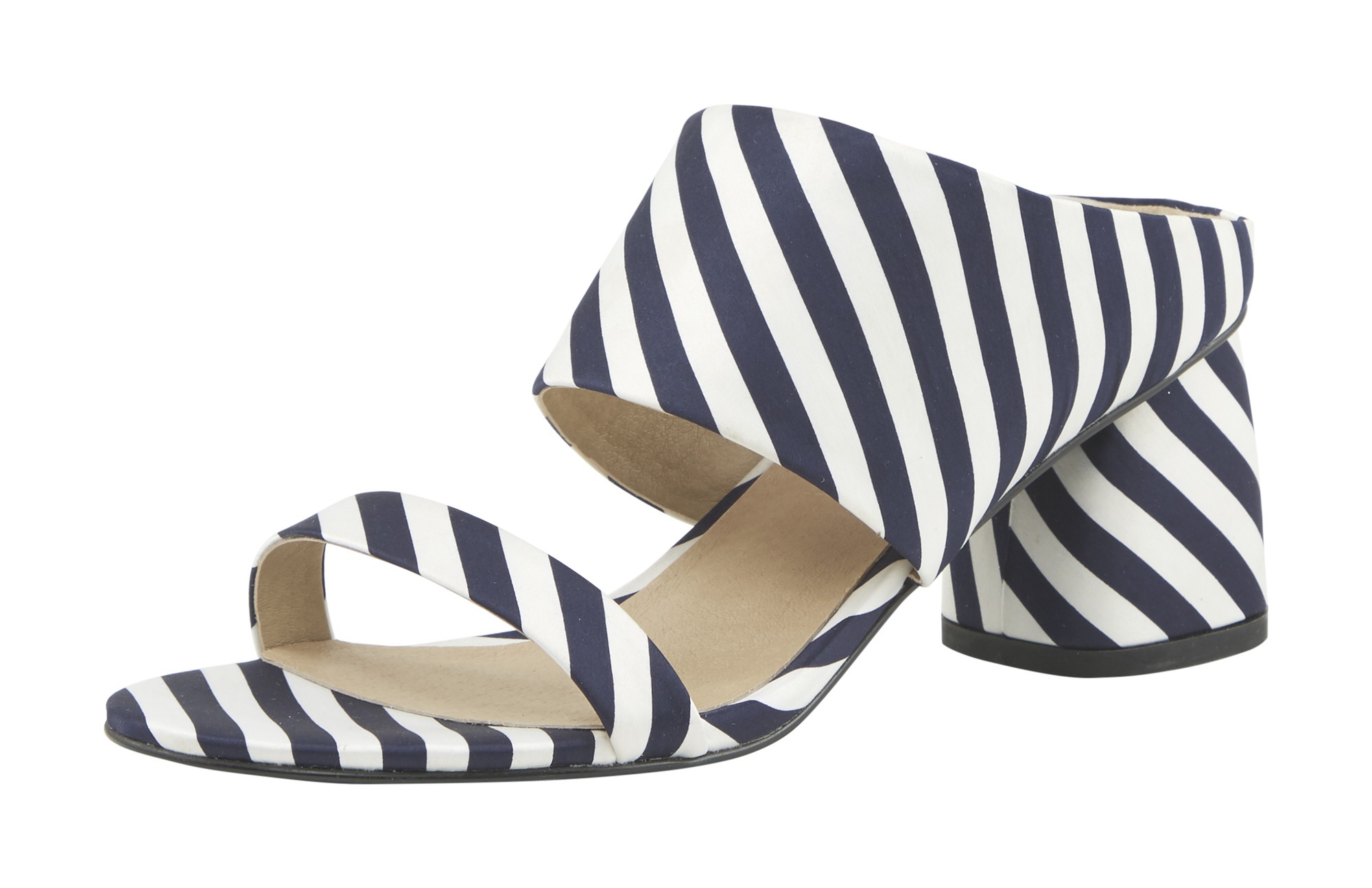 Pantolette im Steifen-Look