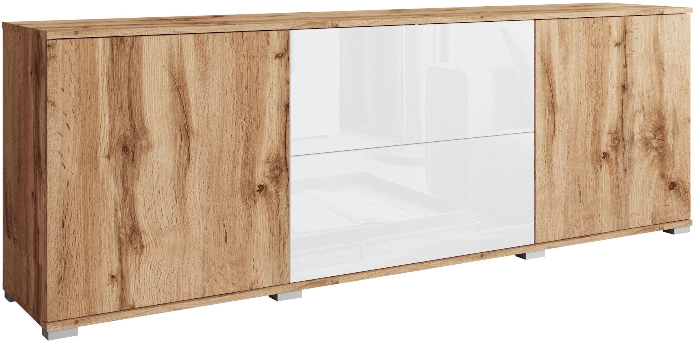 INOSIGN Lowboard »Kenia«, (1 St.), Der moderne TV-Schrank, mit 2 Türen und 2 Schubladen, Breite 180 cm