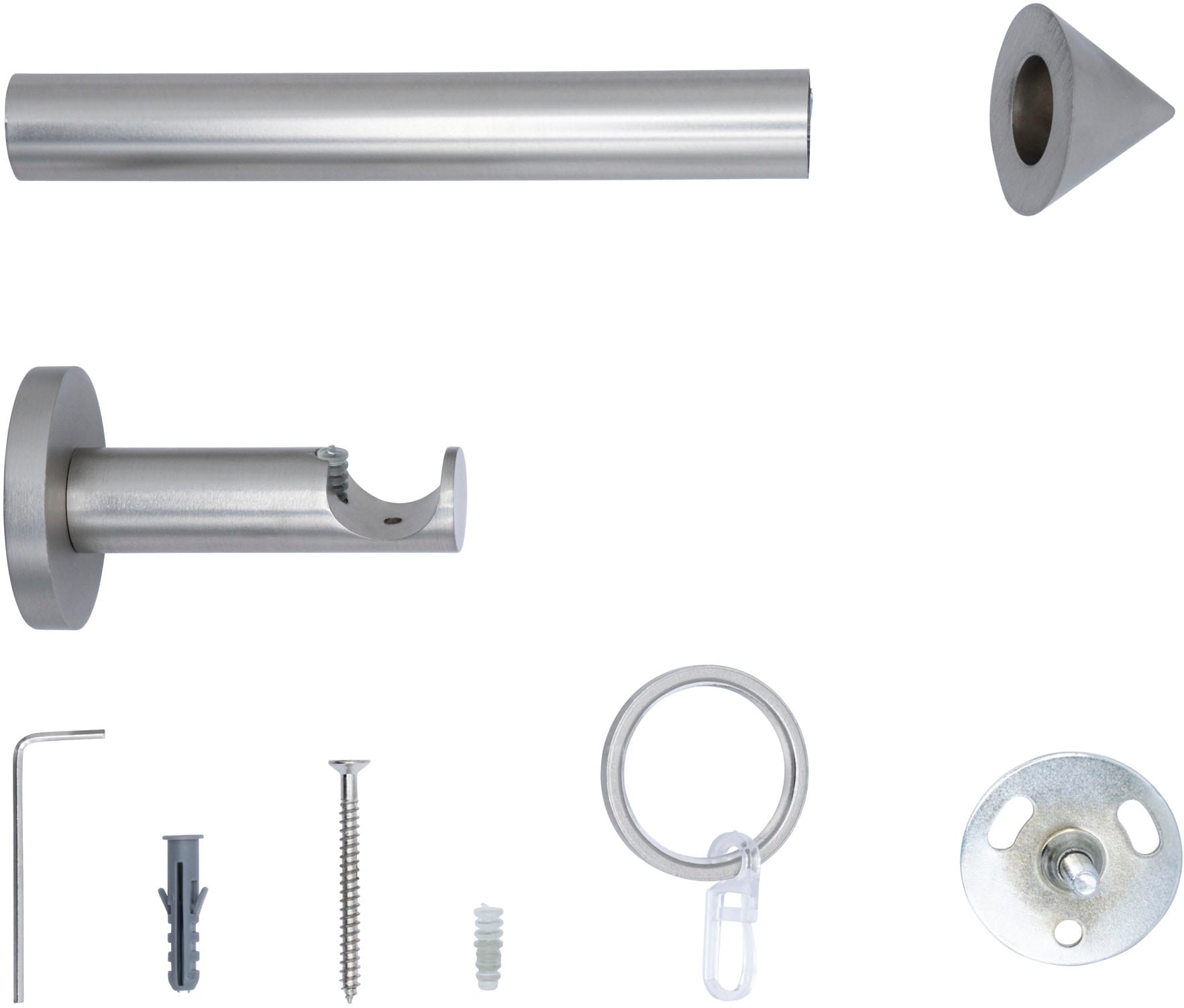 mydeco Gardinenstange »20mm Spitze Wandträger 6,5 cm«, 1 läufig-läufig, Fixmaß