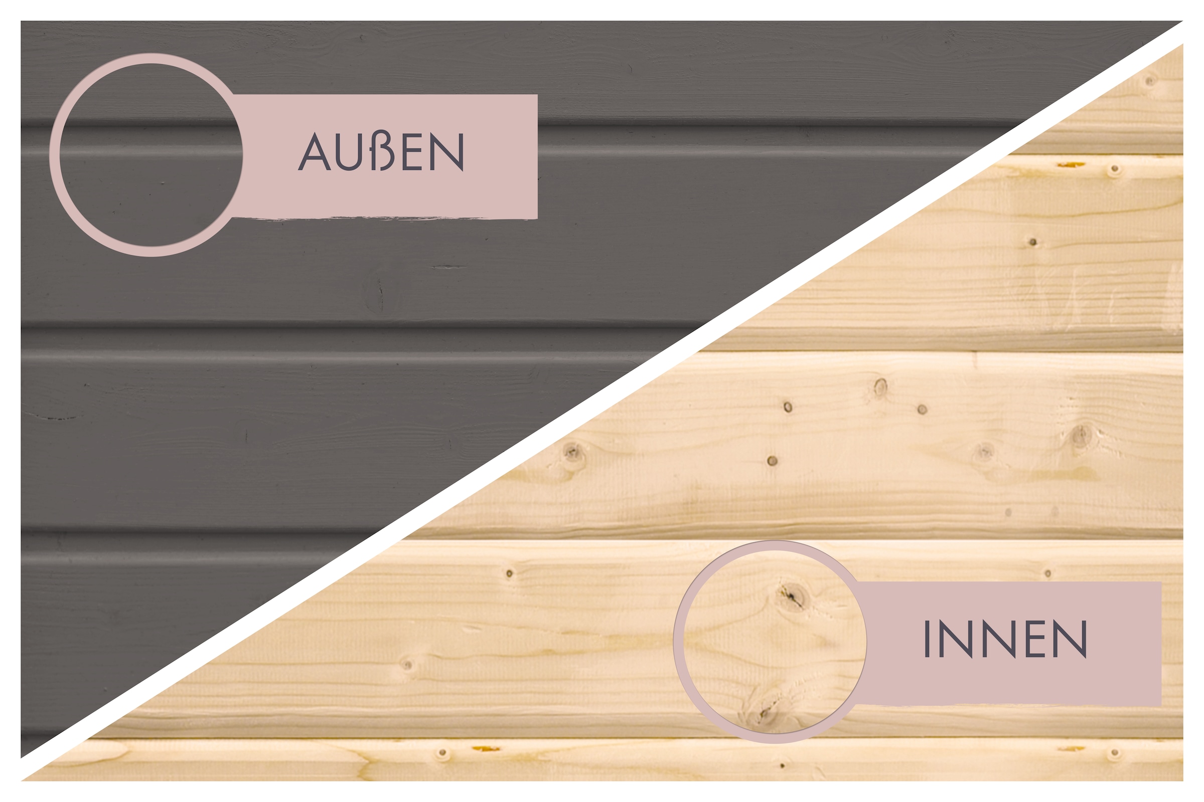 Karibu Saunahaus »»Simon 3« mit moderner Tür, terragrau« Set,  Mit 9 kW Ofen Bio externe Steuerung easy