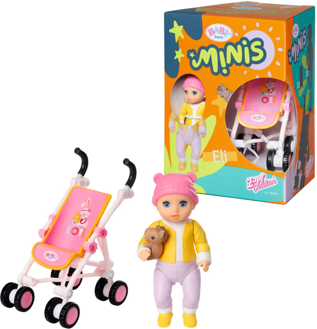 Baby Born Spielset Mini Puppe Minis online »Baby Buggy«, bei inklusive born® Minipuppe born® Baby OTTO