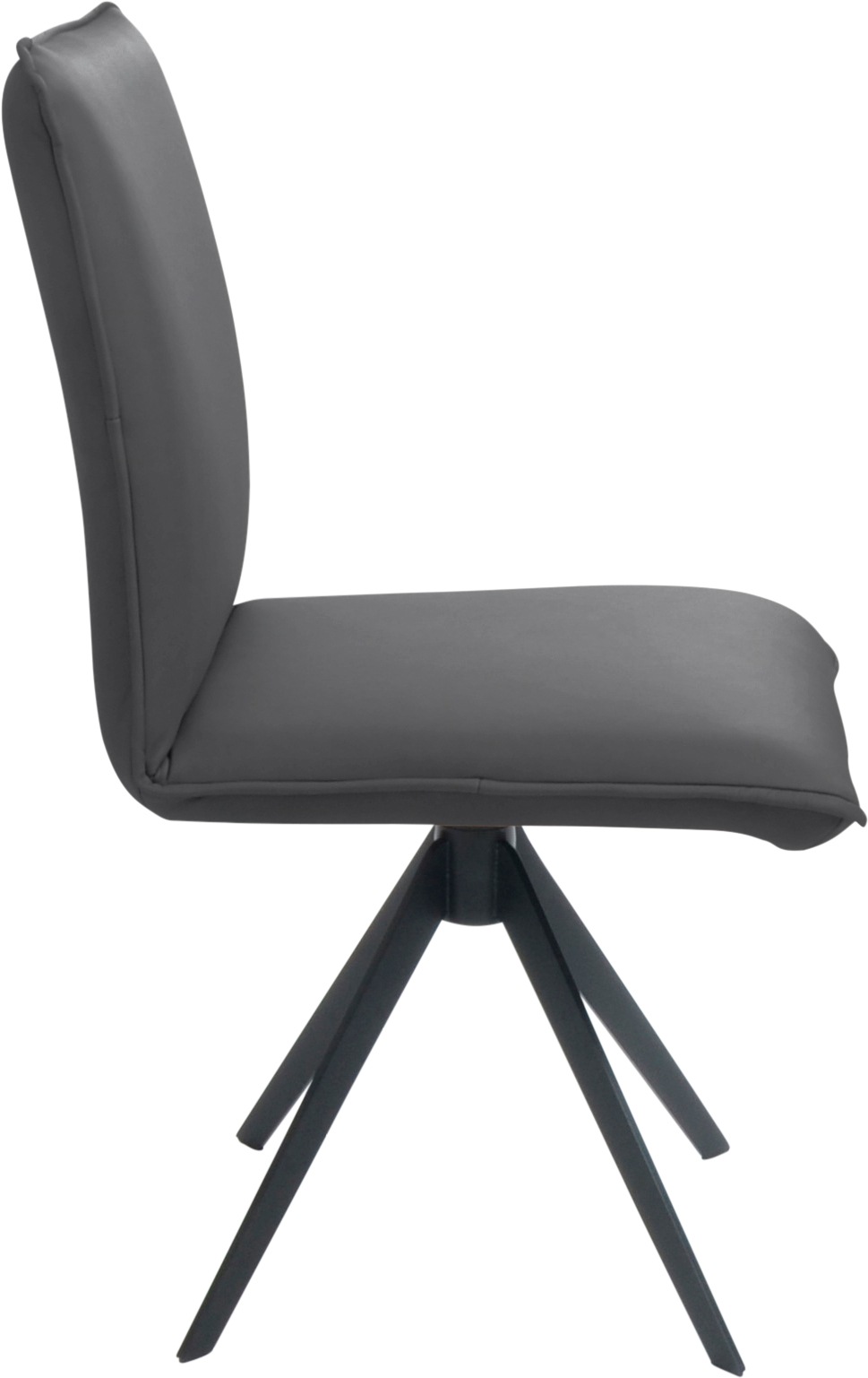 K+W Komfort & Wohnen Drehstuhl, Leder, Blitzdrehkreuz und Rückholfunktion, dekorativer 12mm Biese