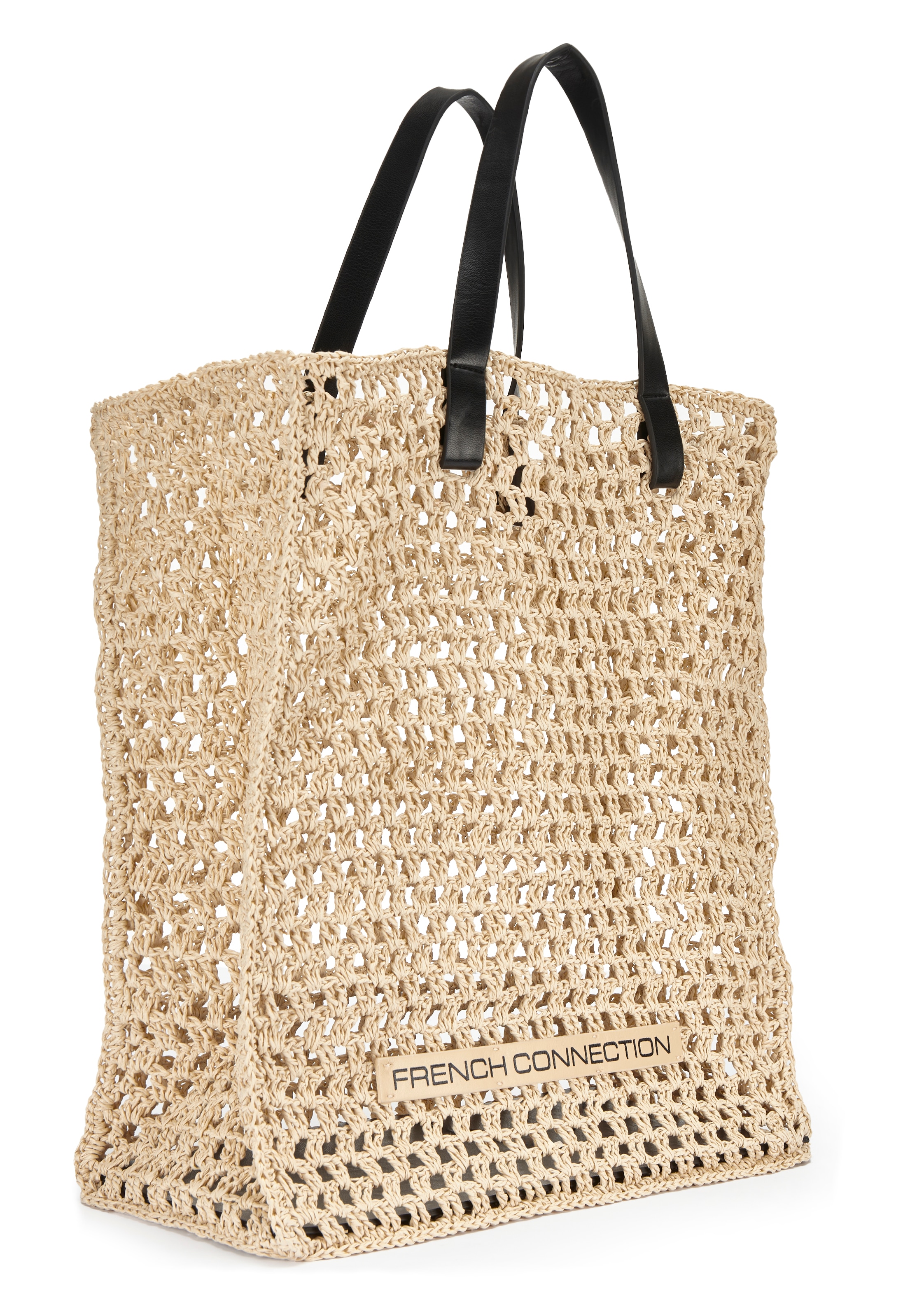French Connection Shopper »Handtasche, Sommertasche, Tragetasche, Henkeltasche, Strandtasche« NEU sommerliche Schultertasche in modischer Bast-Optik