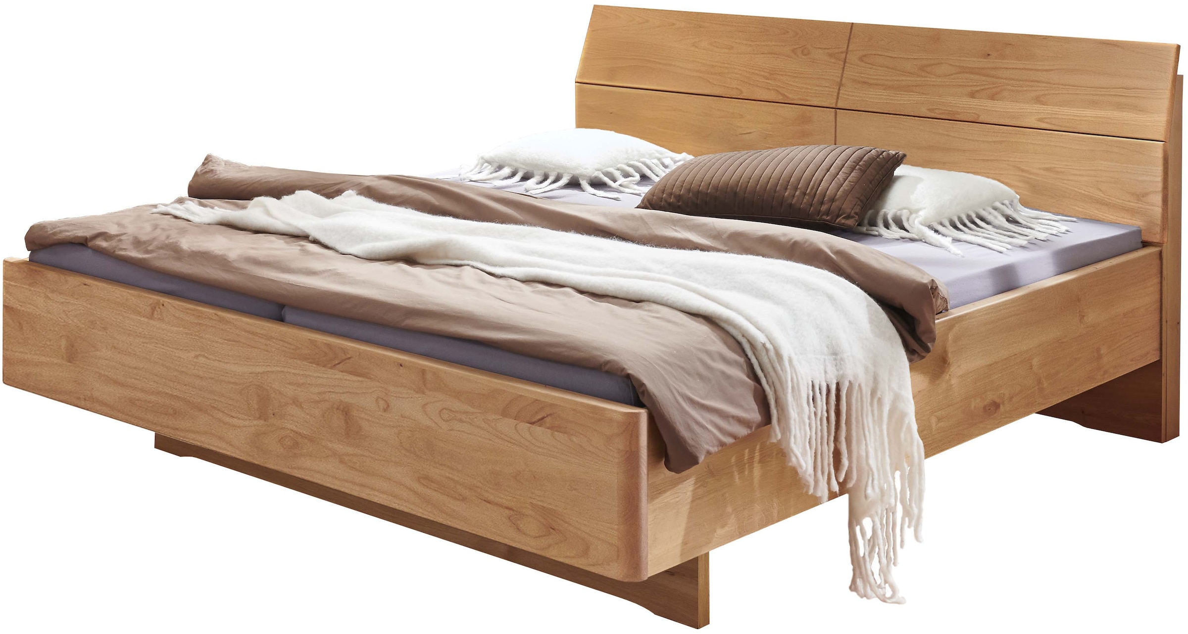 WIEMANN Holzbett »Cardiff, Bettgestell, Bettrahmen, teilmassiv Erle« Belastbarkeit 110/220 Kg, 4-fache höhenverstellbar, MADE IN GERMANY,  Kopf- und Fußteil aus Massivholz in Erle, verschiedene Größen
