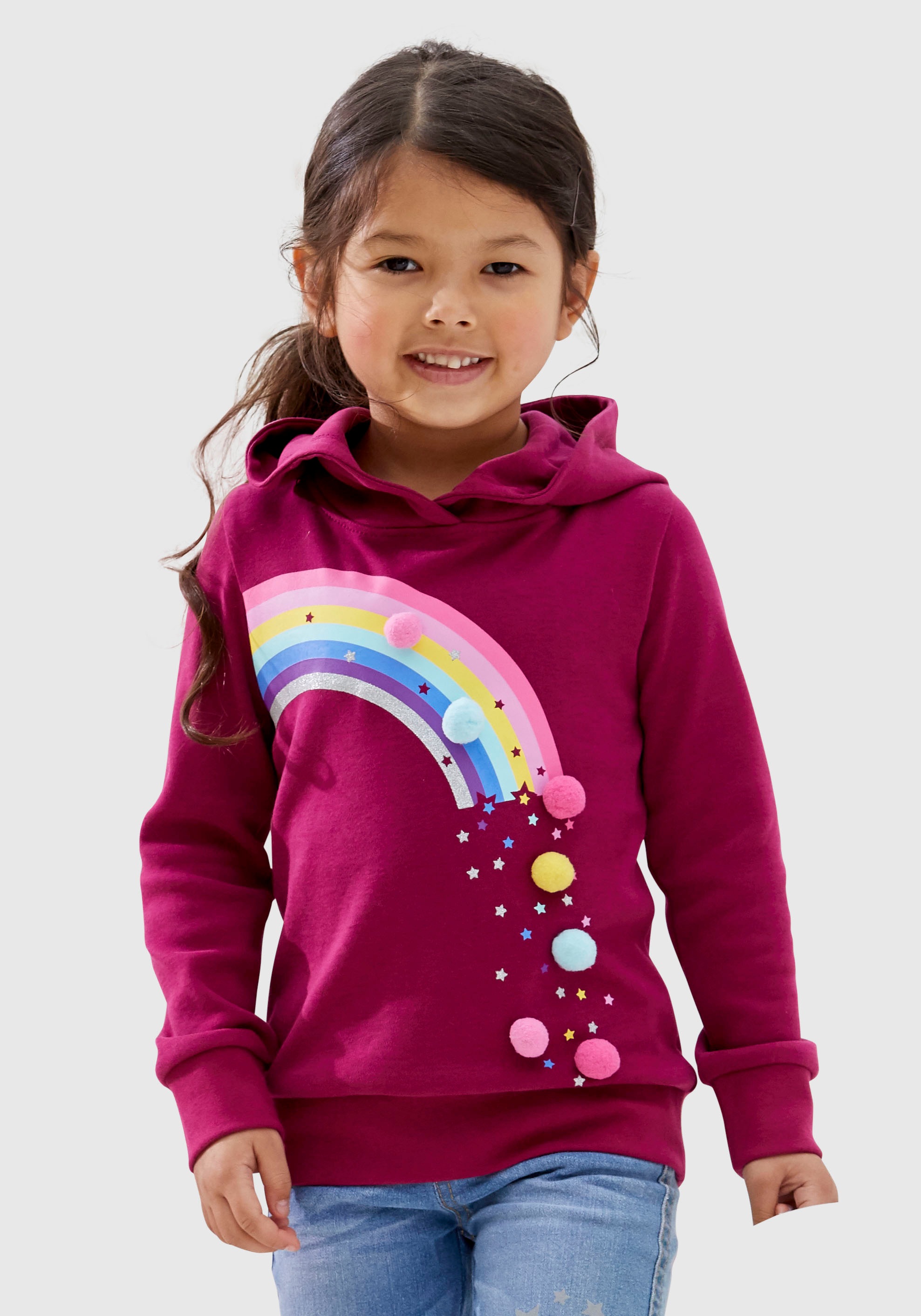 KIDSWORLD Langarmshirt, Glitzerdruck