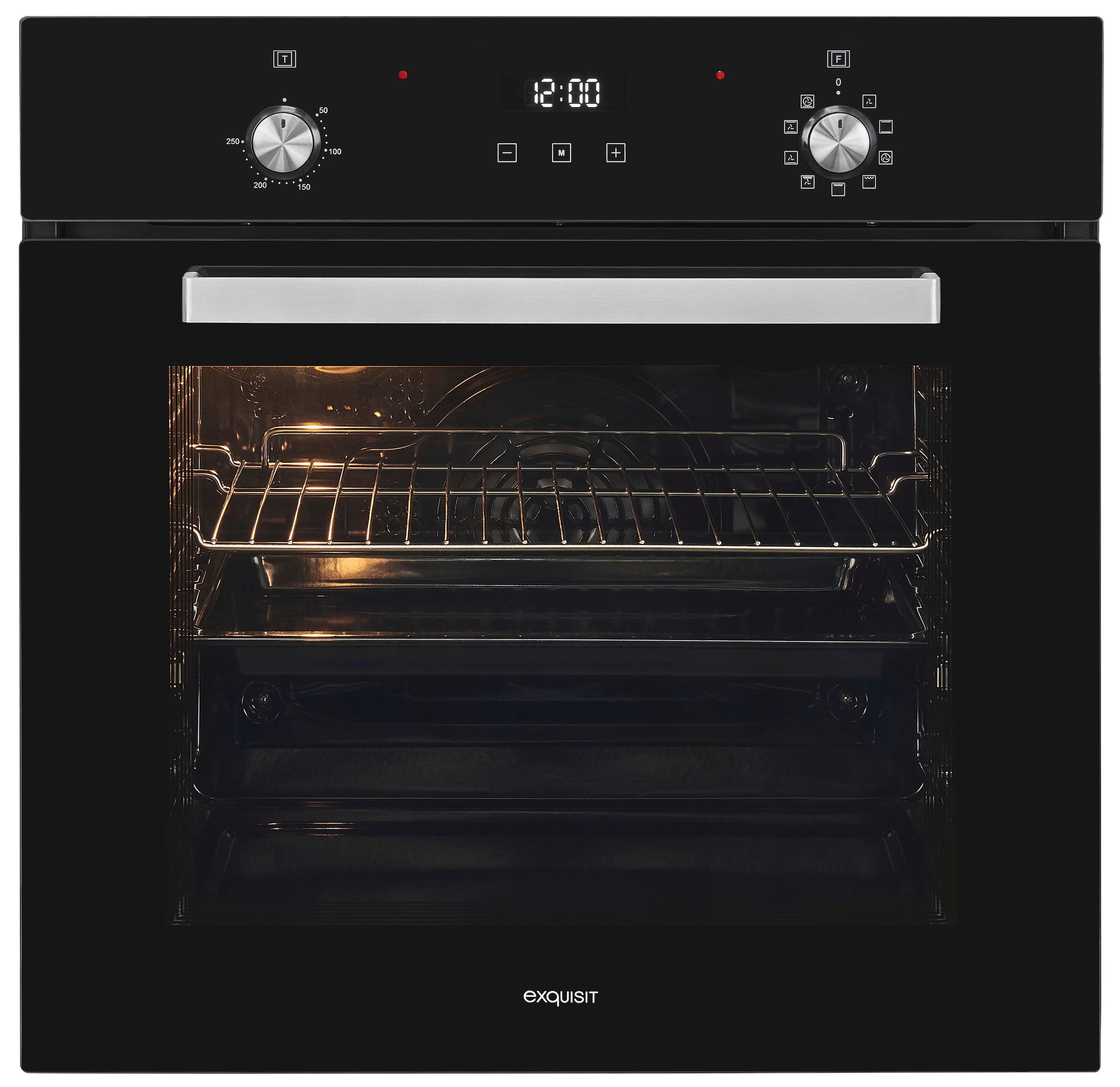 exquisit Backofen  »EBE76-9-H-020 schwarz«, mit 1-fach-Teleskopauszug