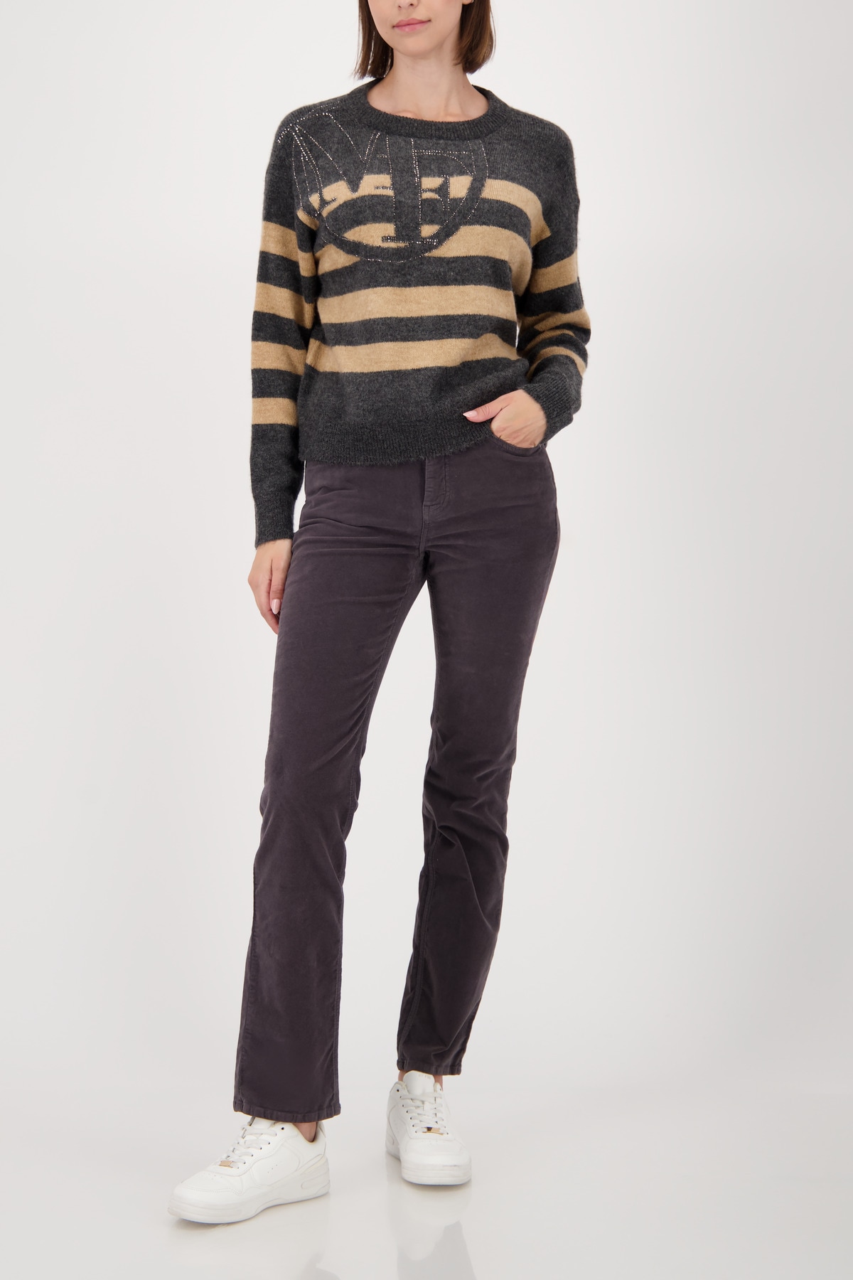 Monari Strickpullover Regular fit mit Rundhalsausschnitt