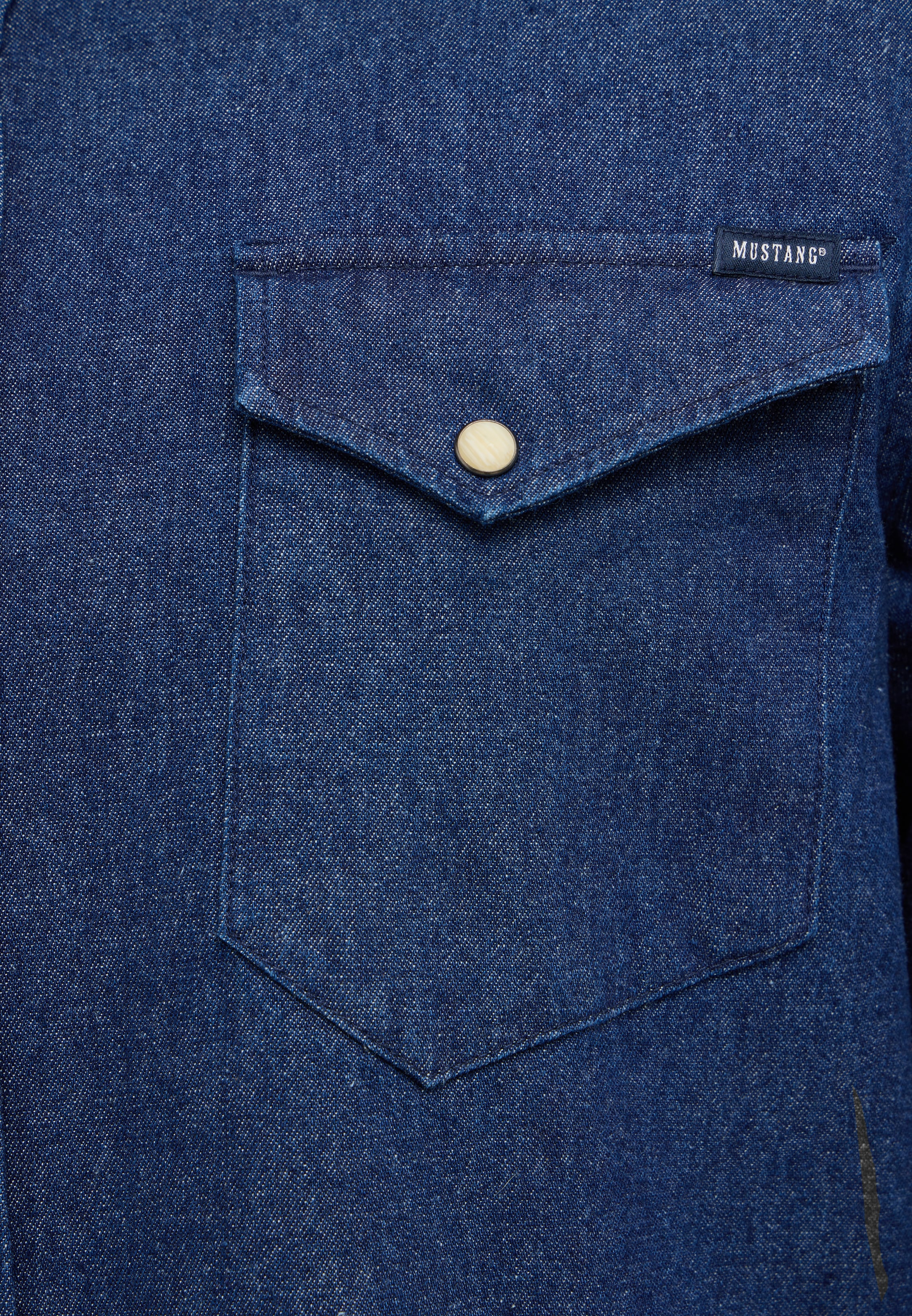 MUSTANG Langarmhemd »Style Duver«, Kentkragen, Druckknopfverschluss
