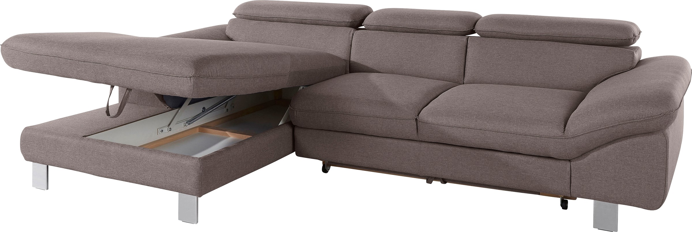 COTTA Polstergarnitur »Driver L-Form«, (Set, 2 tlg.), Set bestehend aus: Ecksofa mit Kopfteilverstellung & Hocker