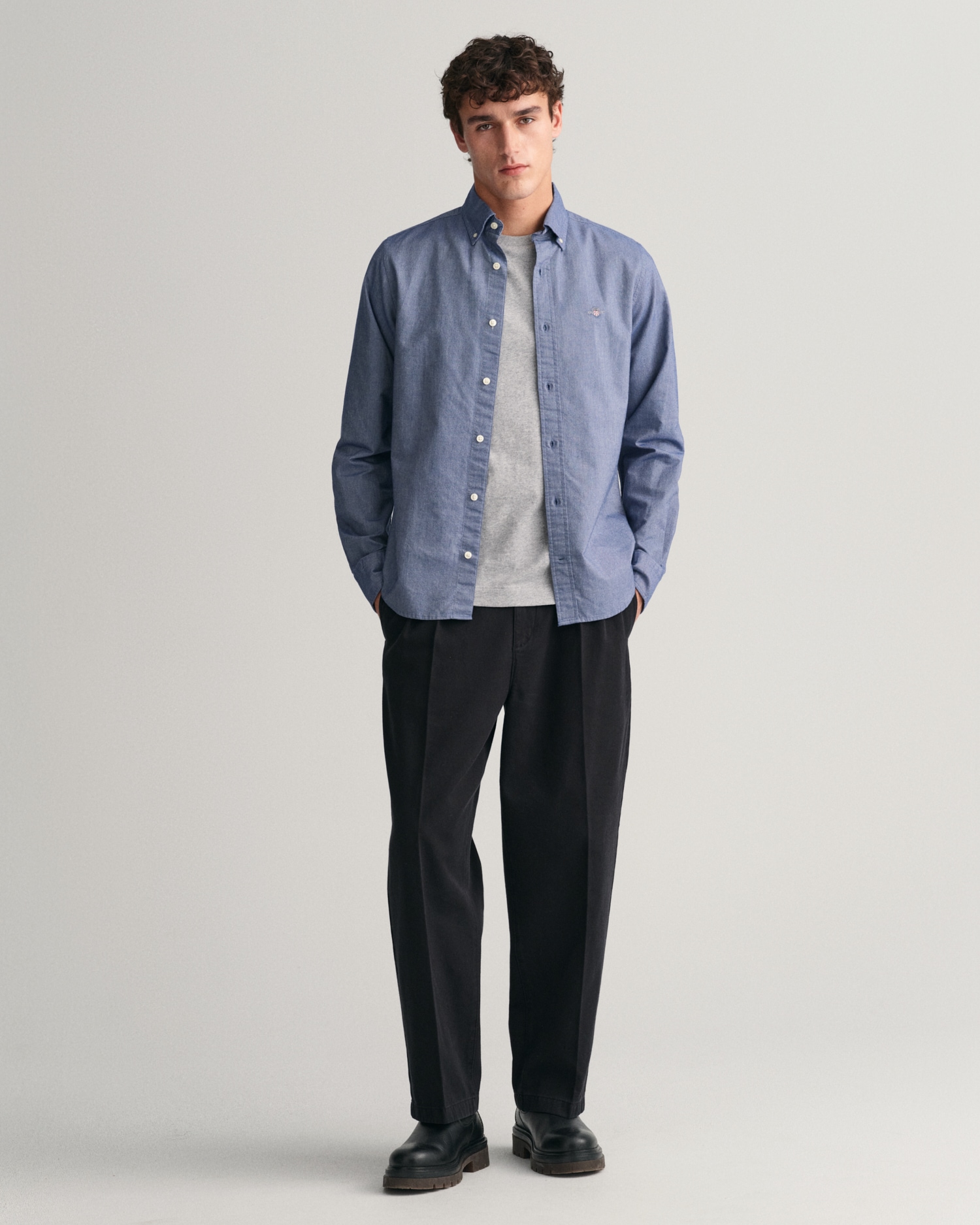 Gant Langarmhemd »Slim Fit Oxford Hemd strukturiert langlebig dicker«, Oxford Hemd Slim Fit