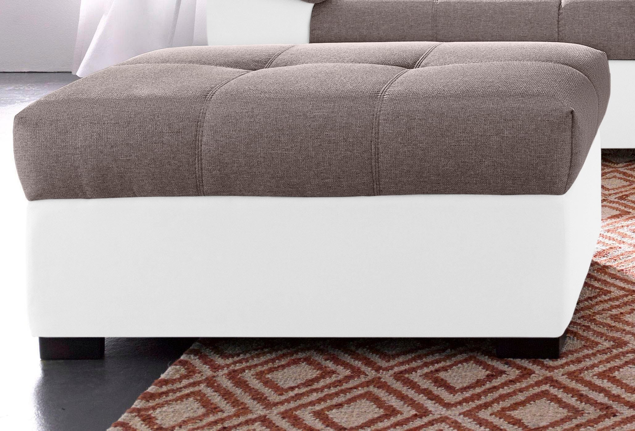 COTTA Polstergarnitur »Speedway«, (Set), Set: bestehend aus Wohnlandschaft und Hocker, wahlweise Bettfunktion