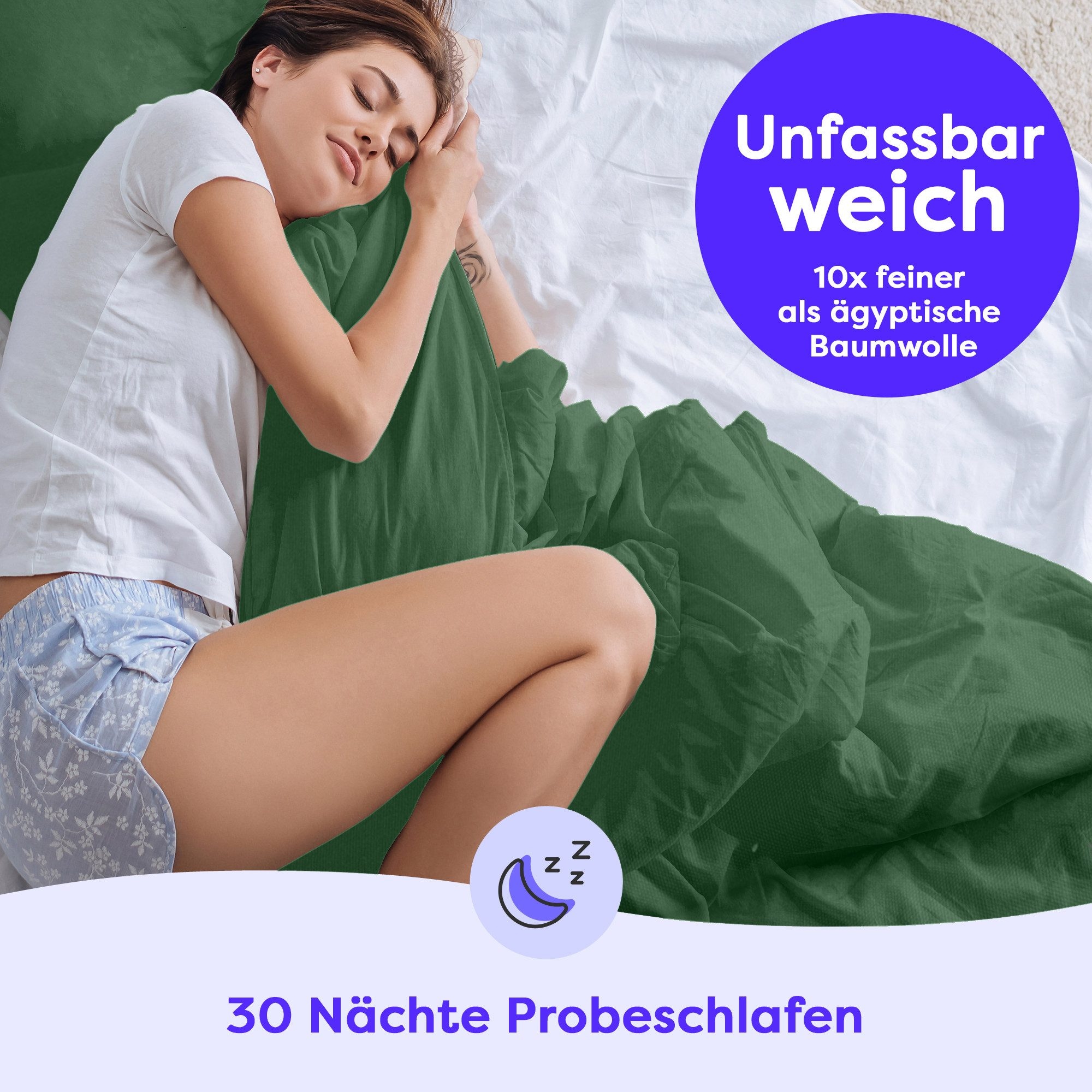 Wolkenfeld Bettwäsche »Allergiker Bettwäsche, unfassbar weich«, 135x200 cm, 155x220 & Übergrößen I inkl. Kissenbezüge 80x80 I Uni