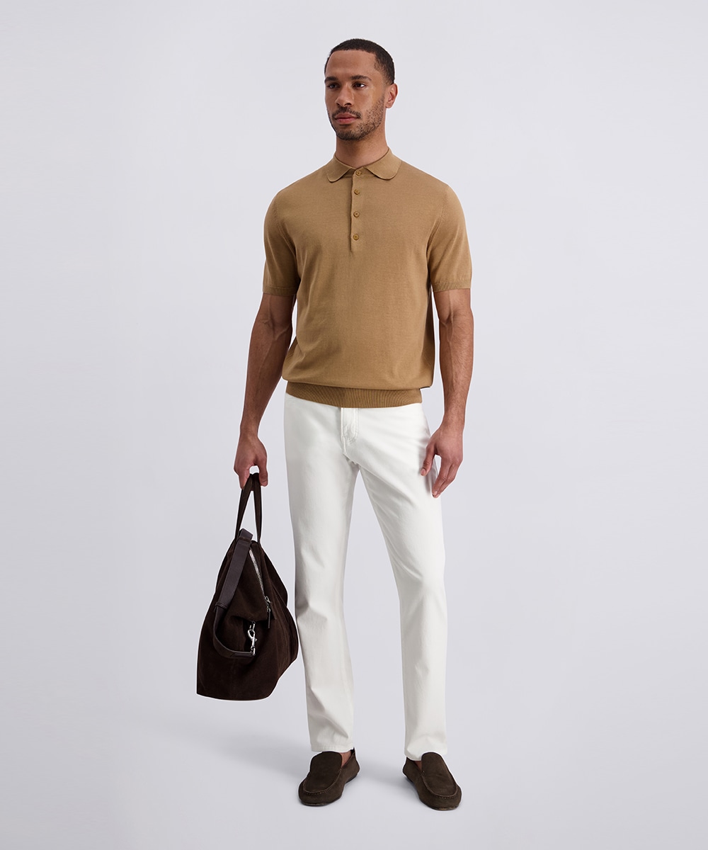 Pierre Cardin Poloshirt »Strick Polo kurzarm« mit Rippbündchen